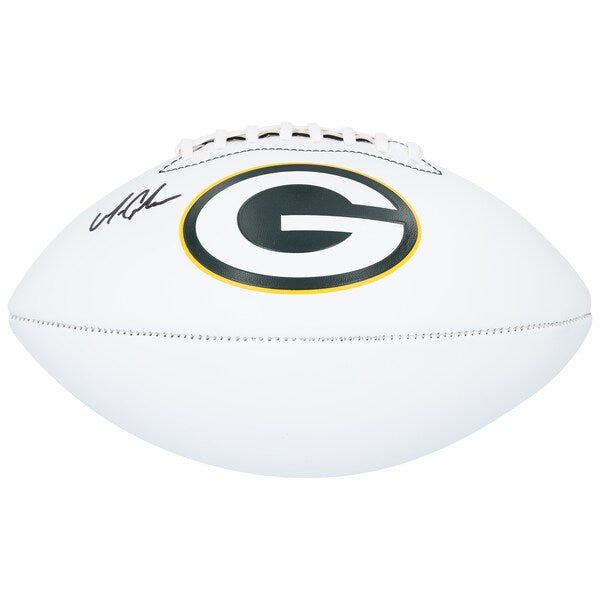 Matthew Golden Green Bay Packers Autographed Fanatics Authentic Franklin White Panel Football - The Ballers Bank