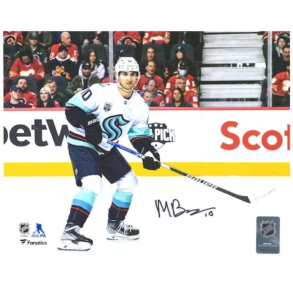 Matty Beniers Seattle Kraken Fanatics Authentic Autographed 8" x 10" NHL Debut Photograph - The Ballers Bank