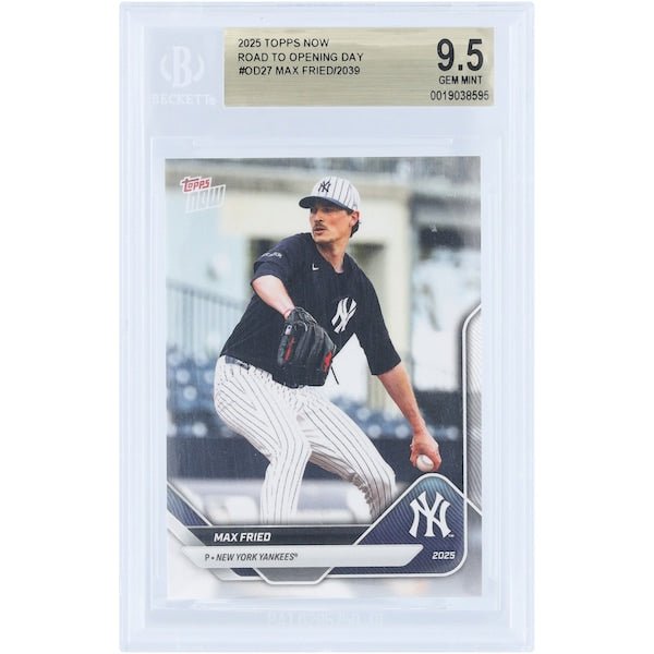 Max Fried New York Yankees 2025 Topps Now Road to Opening Day OD - 27 BGS Authenticated 9.5 Card - The Ballers Bank