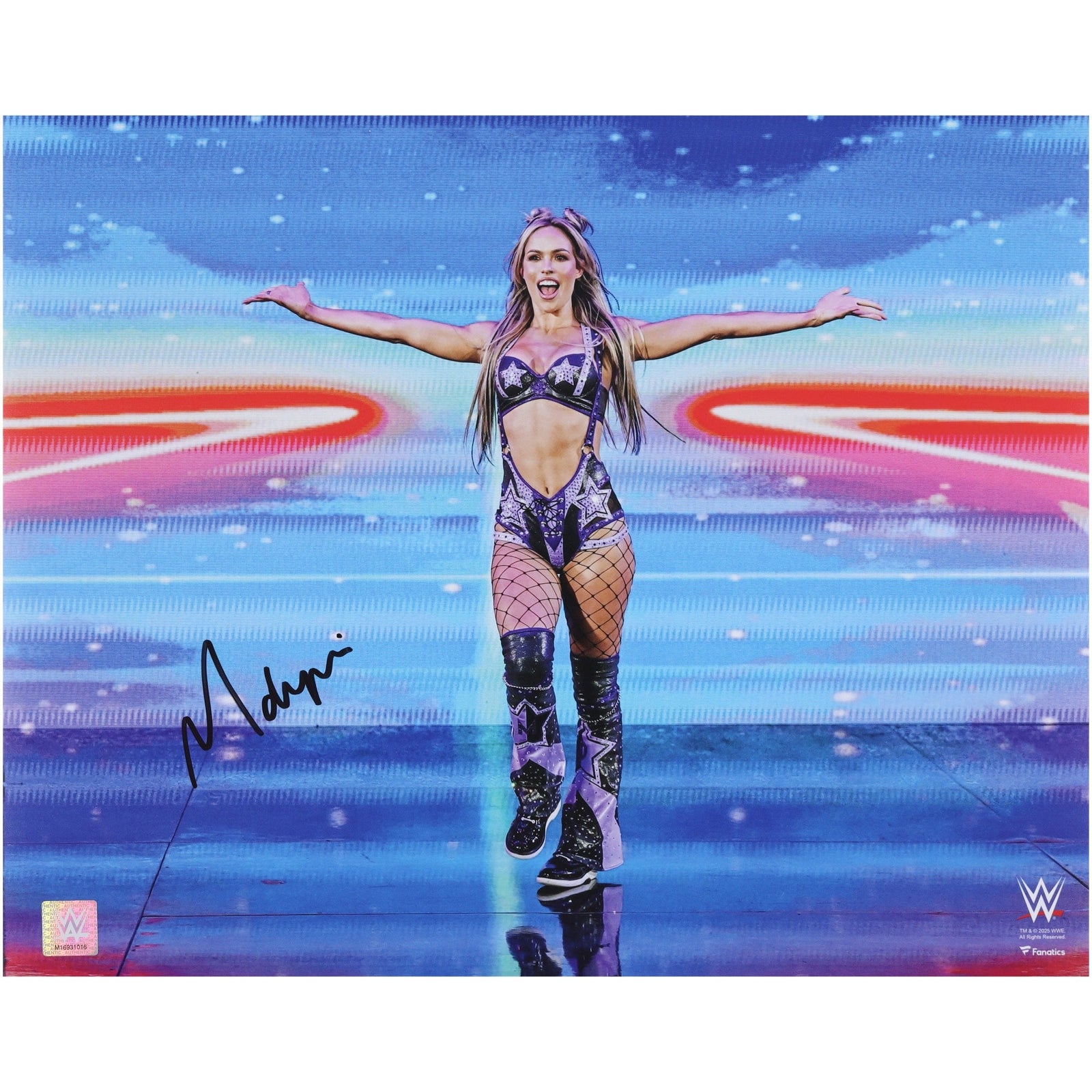 Maxxine Dupri WWE Autographed Fanatics Authentic 16" x 20" Entrance Arms Out Photograph - The Ballers Bank