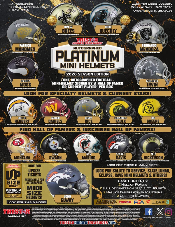 2026 Tristar Hidden Treasures Football Mini Helmet | Platinum Season Edition Box