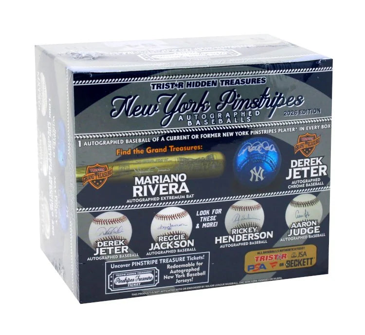 2026 Tristar Hidden Treasures New York Pinstripes Autographed Baseball 12 Box Case - B8