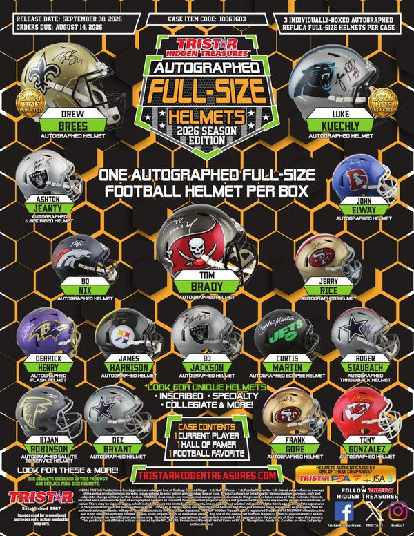 2026 Tristar Hidden Treasures Football Autographed Full-Size | 3 Boxes - B15 | P4114863