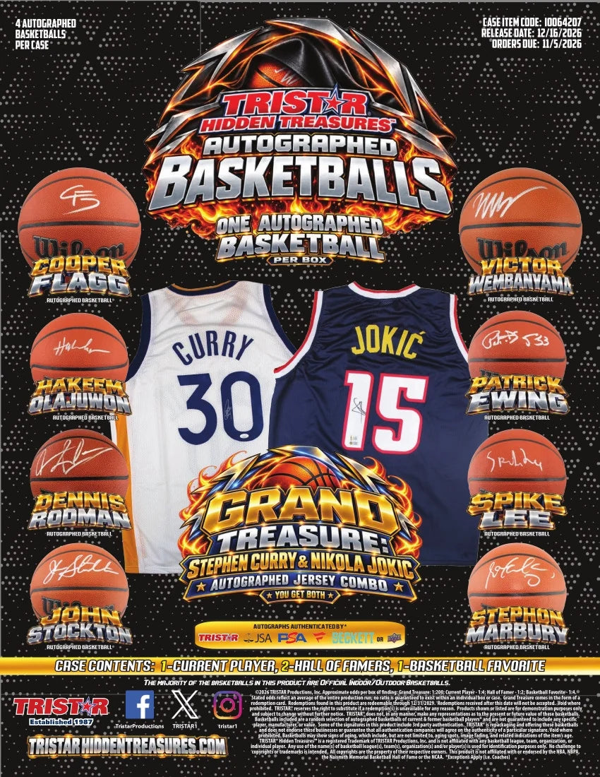 2026 Tristar Hidden Treasures Autographed Basketballs | 4 Box Case | P7637539
