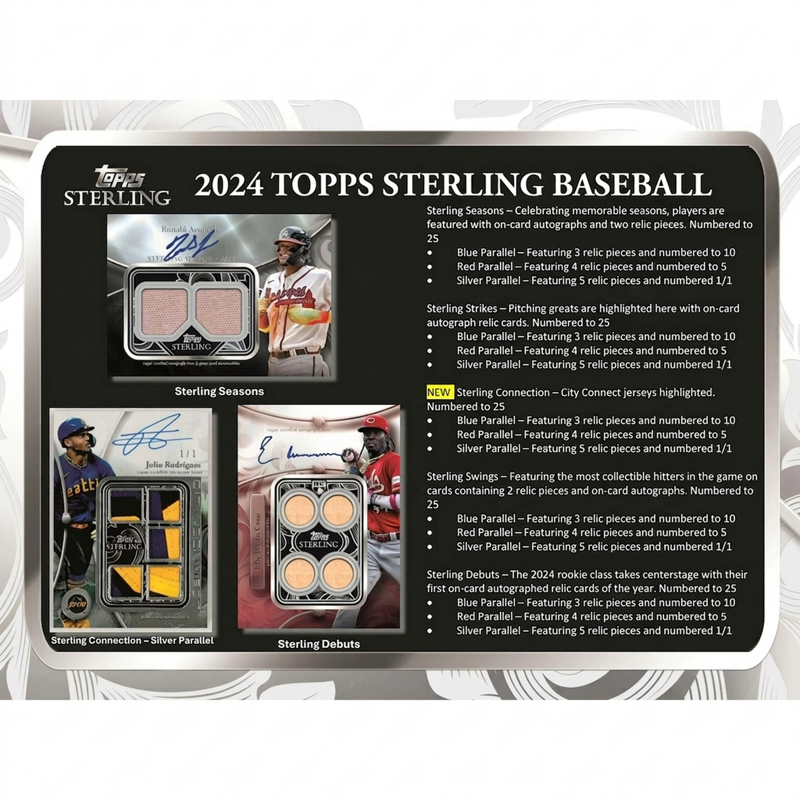 2024 Topps Sterling Baseball Hobby Box | On-Card Autographs & Relics (Ships Sealed Only)