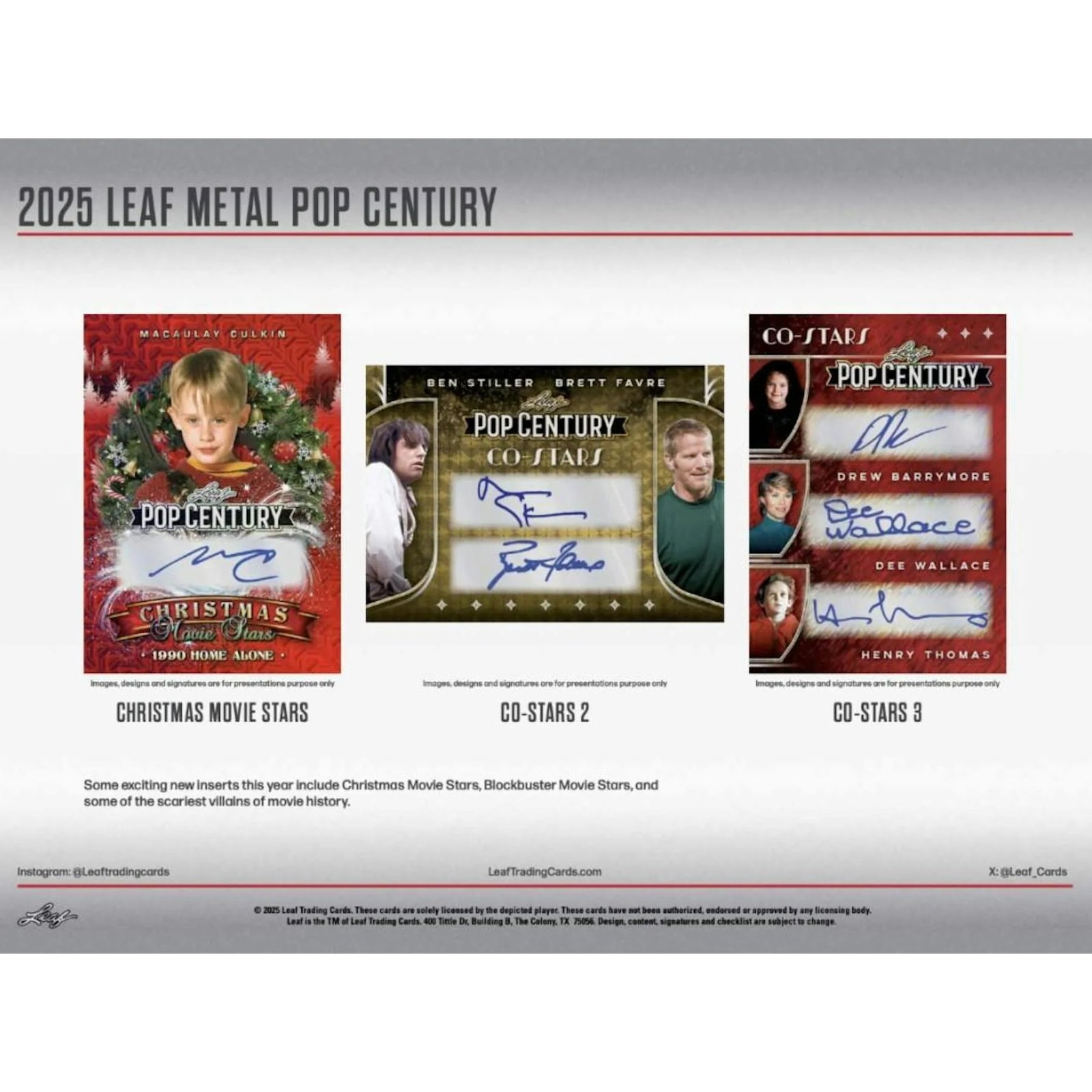 2025 Leaf Metal Pop Century Hobby Box | Entertainment Autographs (Ships Sealed Only)