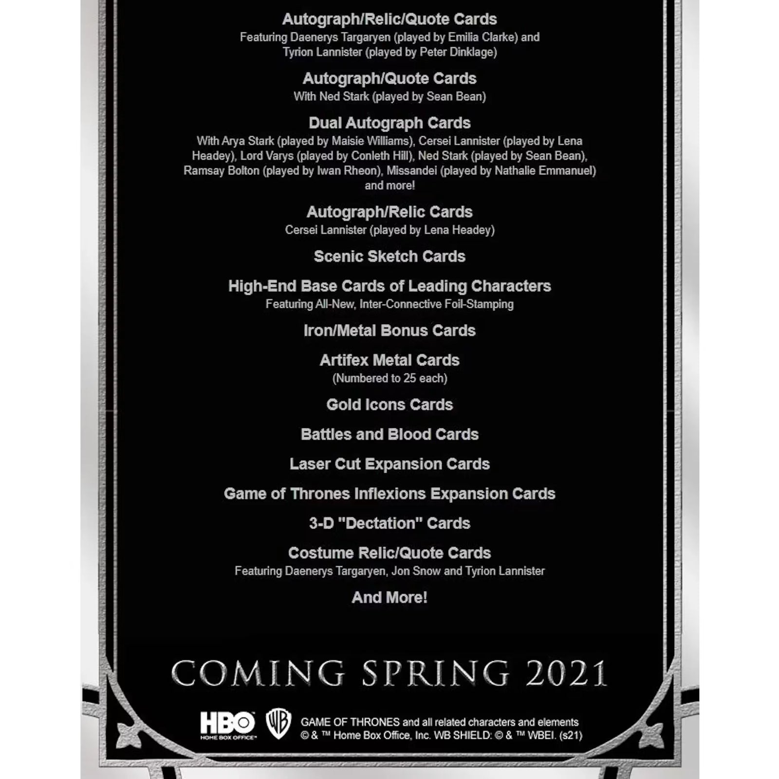 Game Of Thrones Iron Anniversary Hobby Box (2021 Rittenhouse) - D2