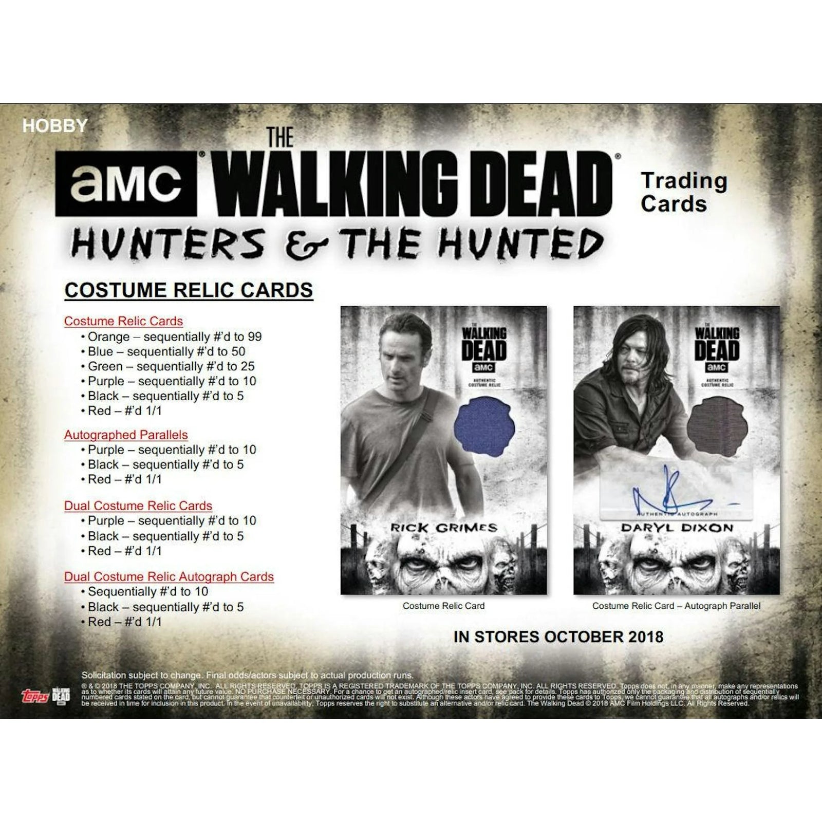 The Walking Dead Hunters and Hunted Hobby Box | 2018 Topps (Ships Sealed Only)