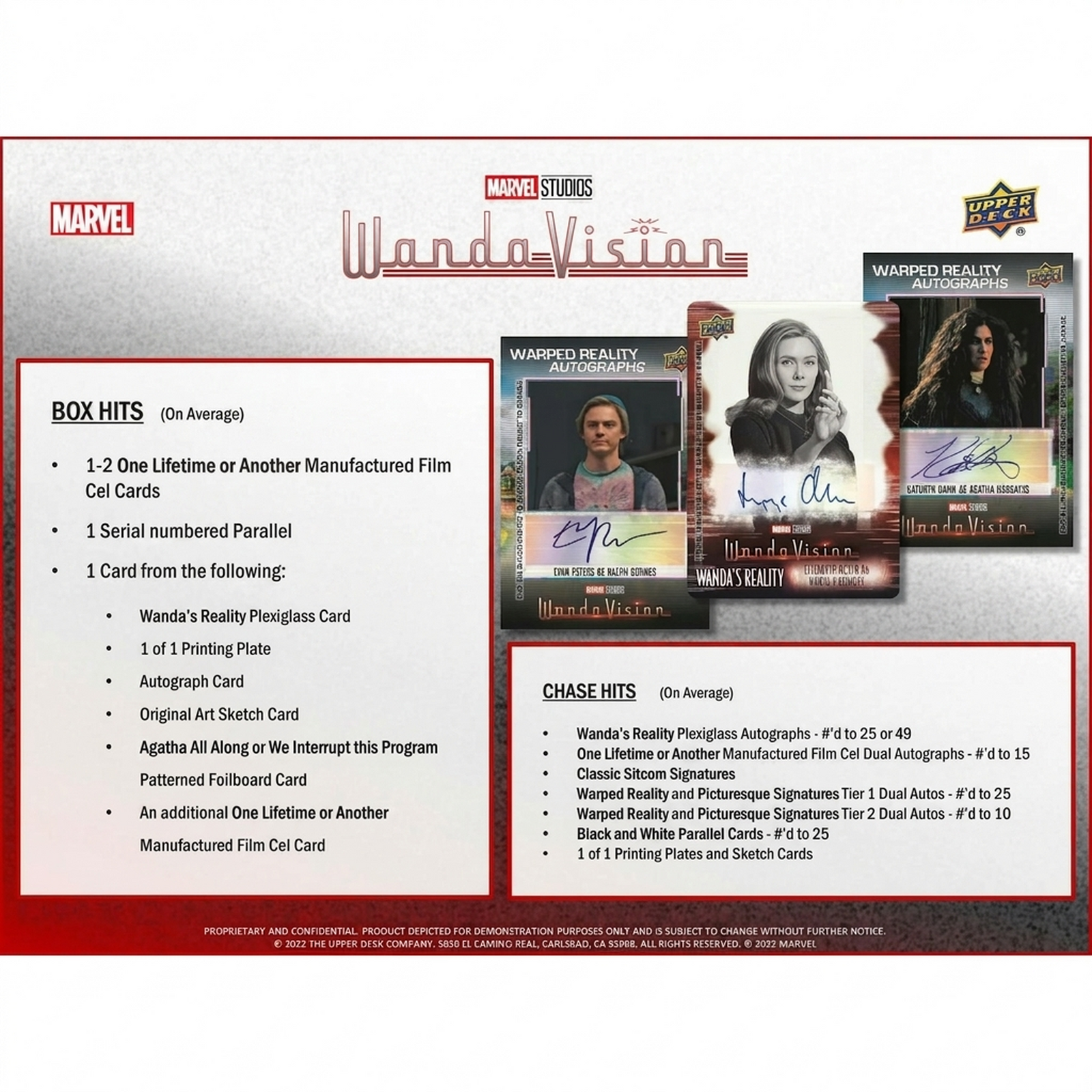2022 Upper Deck Marvel Studios WandaVision Hobby Box (Ships Sealed Only) - D2