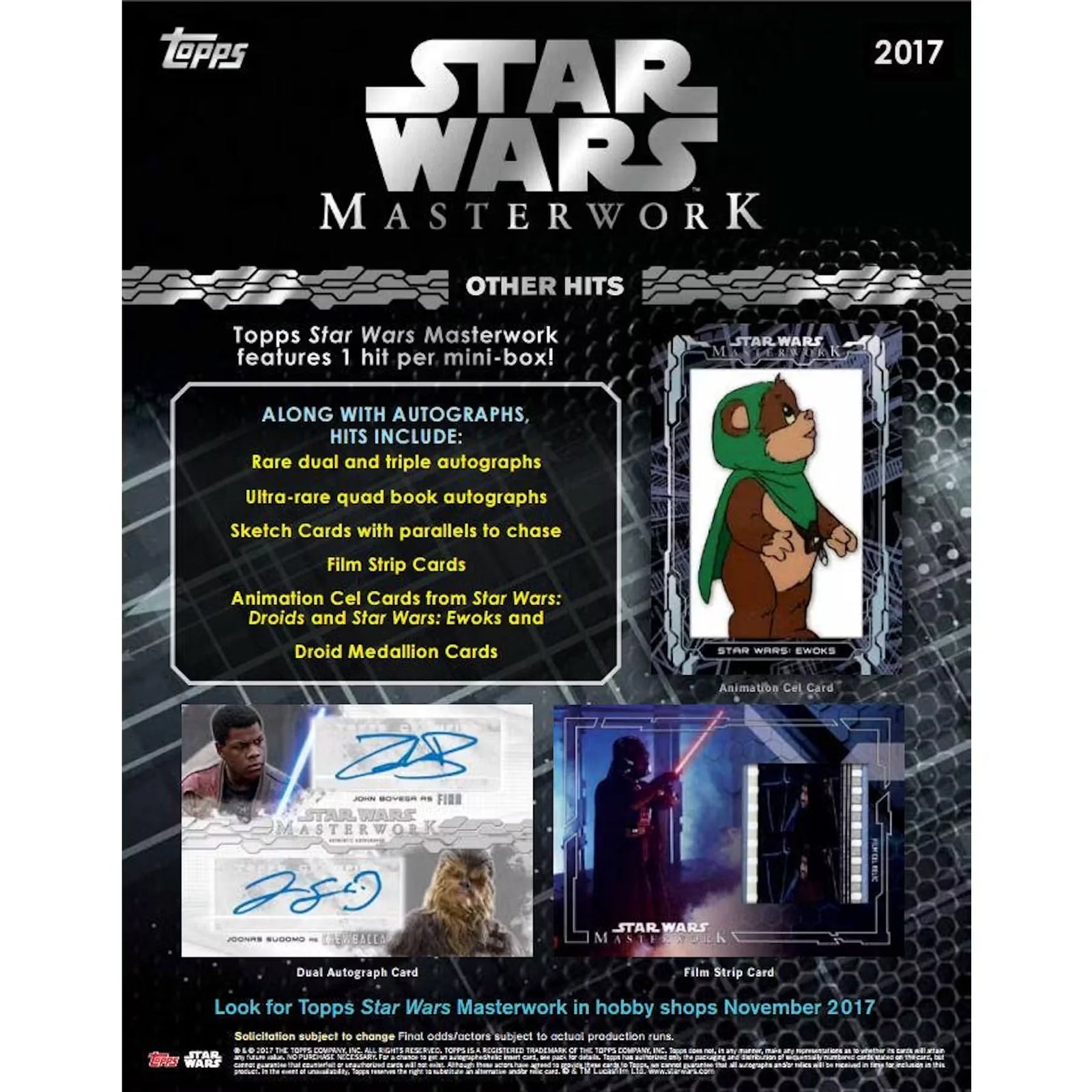 2017 Topps Star Wars Masterwork Hobby Box | Two Autographs Per Box (Ships Sealed Only)