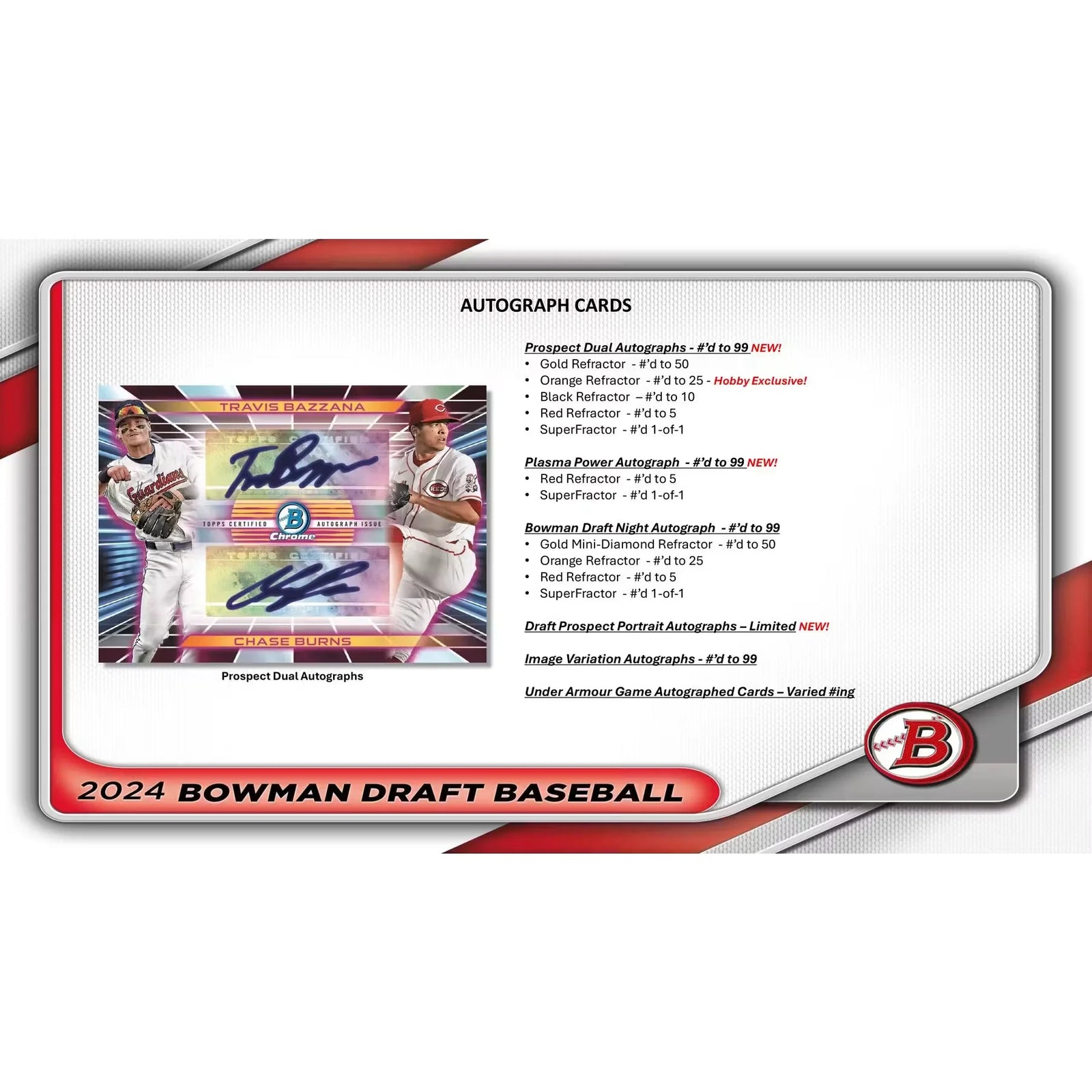 2024 Bowman Draft Baseball Hobby Jumbo Box | 12 Packs, 3 Autos (Ships Sealed Only)