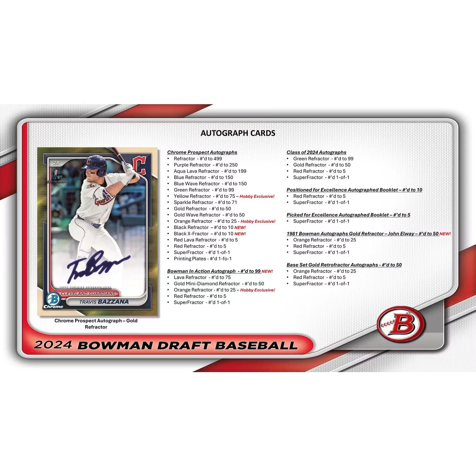 2024 Bowman Draft Baseball Hobby Jumbo Box | 12 Packs, 3 Autos (Ships Sealed Only)