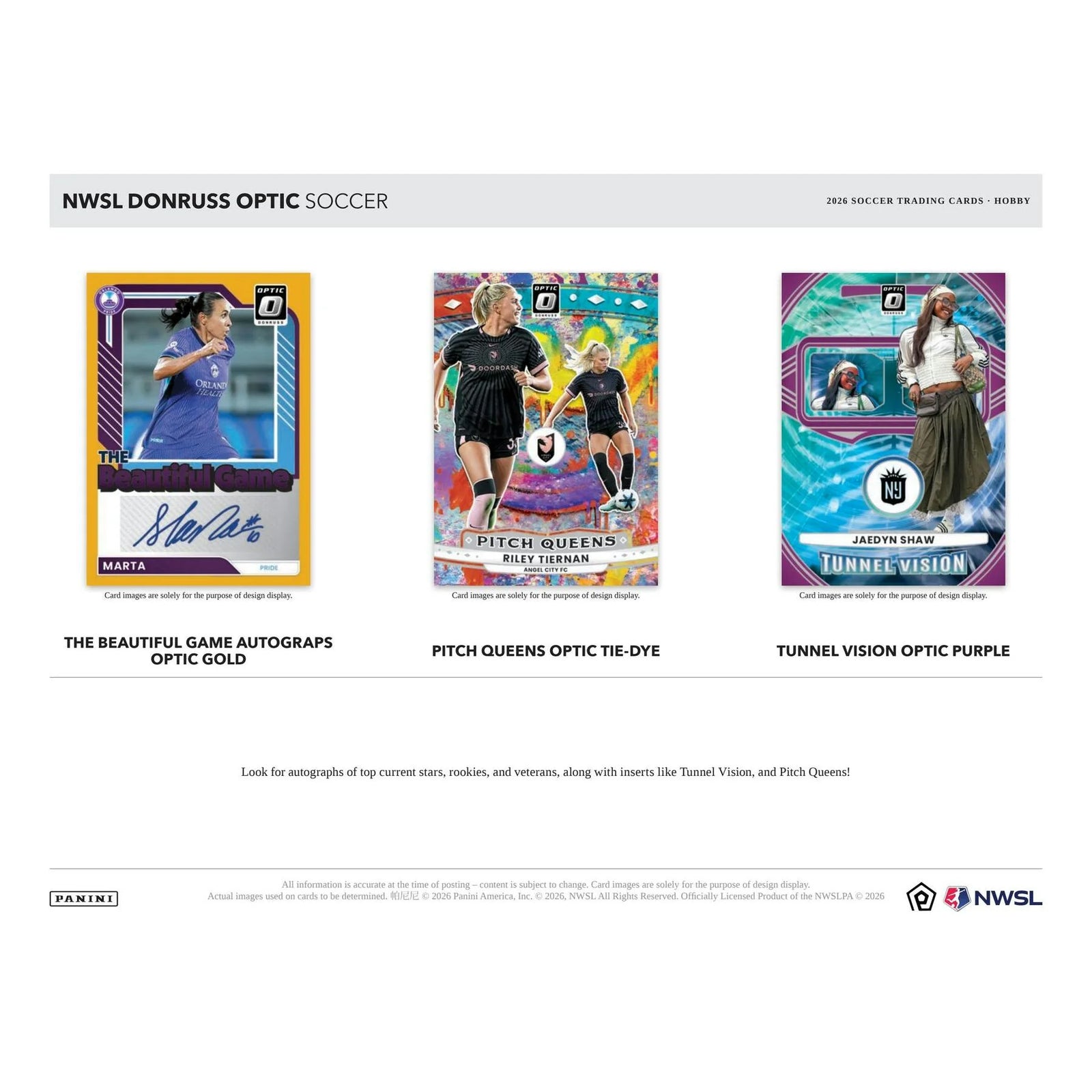 2026 Panini Donruss Optic NWSL Soccer Hobby 12-Box Case (Ships Sealed Only)