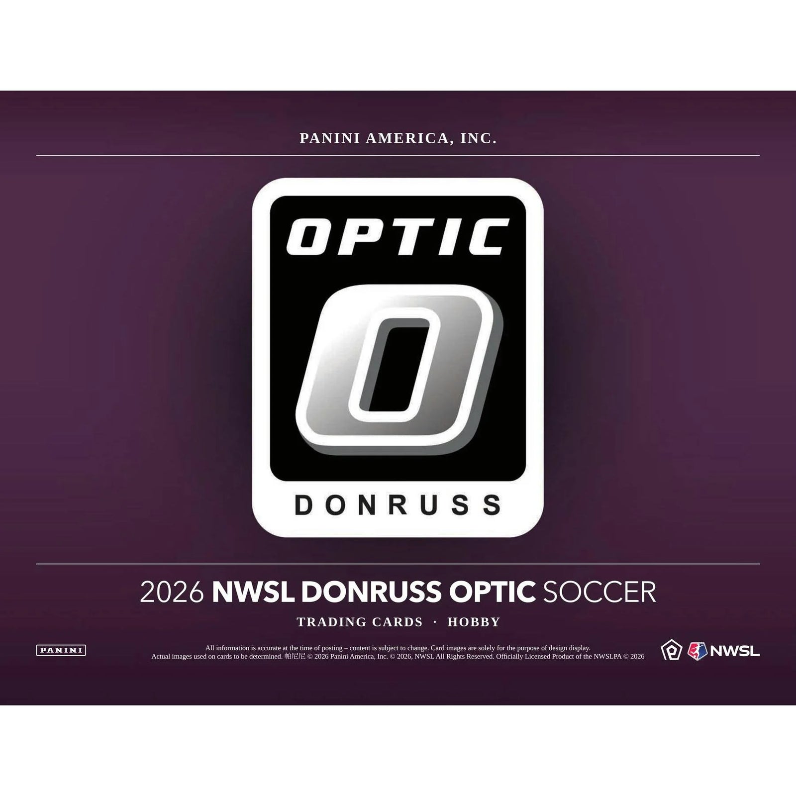 2026 Panini Donruss Optic NWSL Soccer Hobby Box | Presell (Ships Sealed Only)