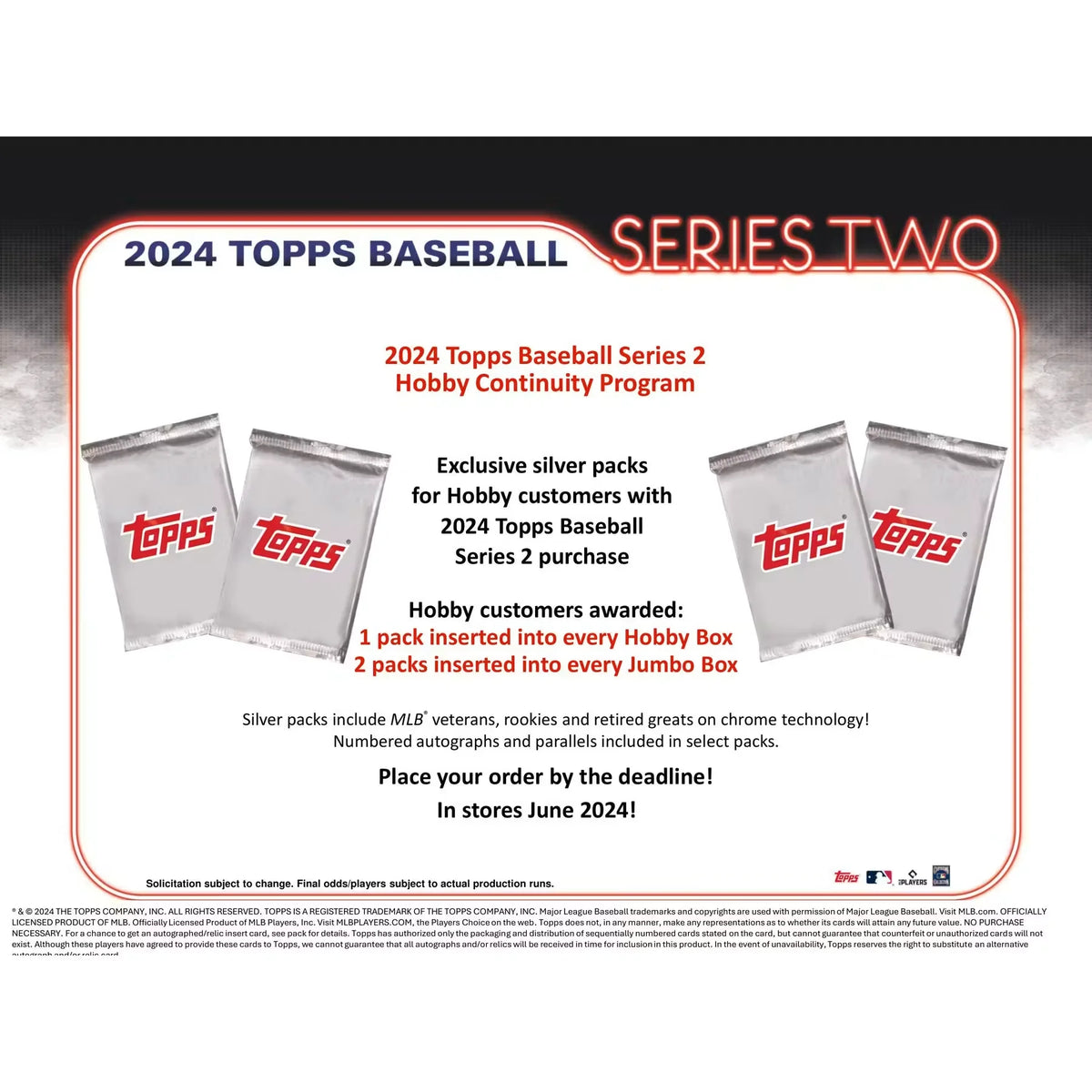 2024 Topps Series 2 Baseball Hobby Jumbo Box (Ships Sealed Only) - D2
