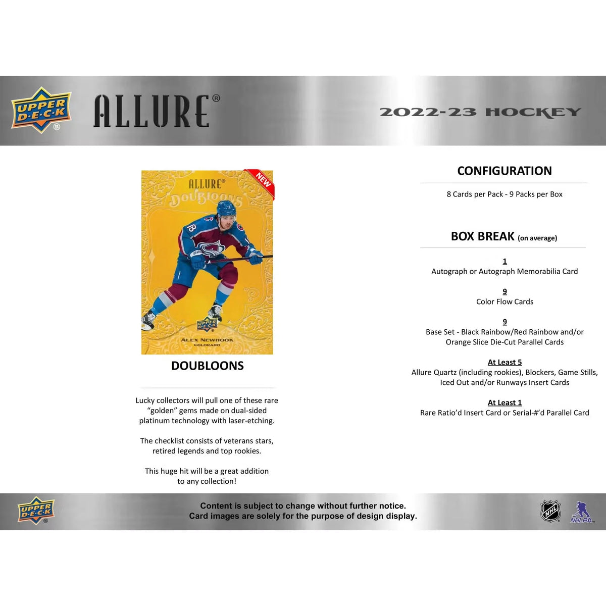 2022-23 Upper Deck Allure Hockey Hobby 18-Box Case (Ships Sealed Only) | P1718404