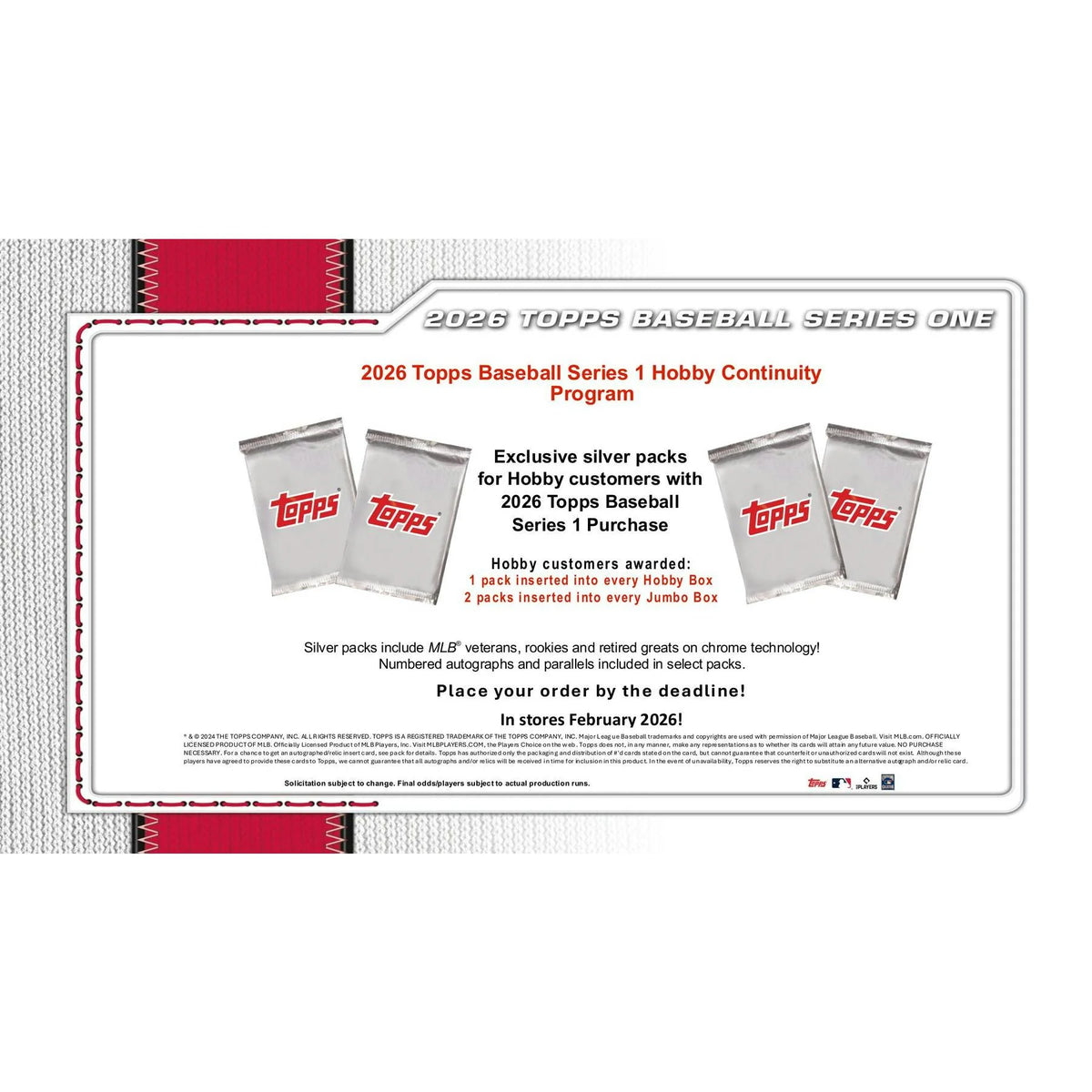 2026 Topps Series 1 Baseball Hobby Jumbo 6-Box Case - D | P18518