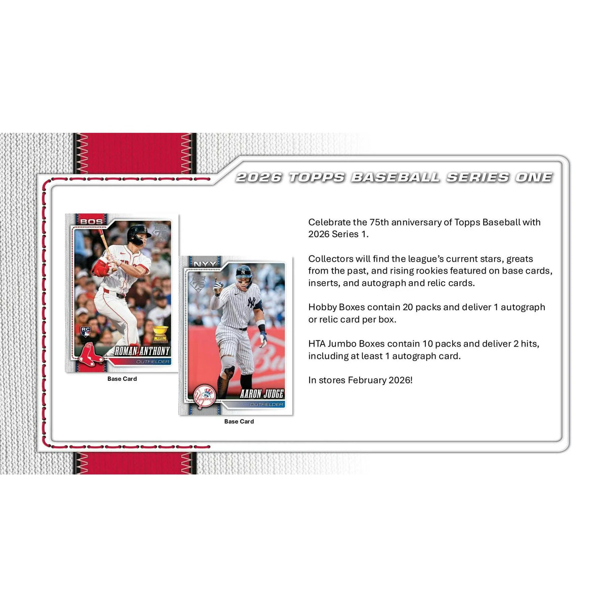2026 Topps Series 1 Baseball Hobby Jumbo 6-Box Case - D | P18518