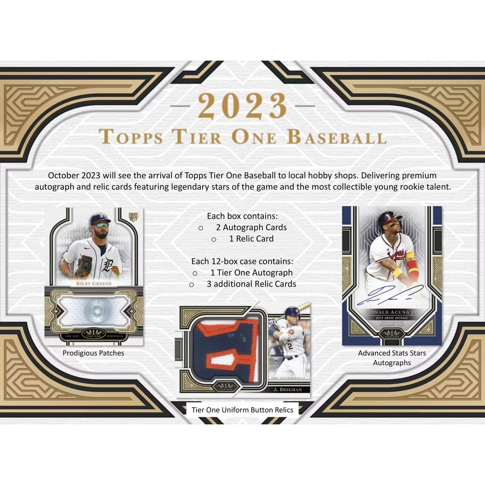 2023 Topps Tier One Baseball Hobby Box | Premium Autographs & Relics (Ships Sealed Only)