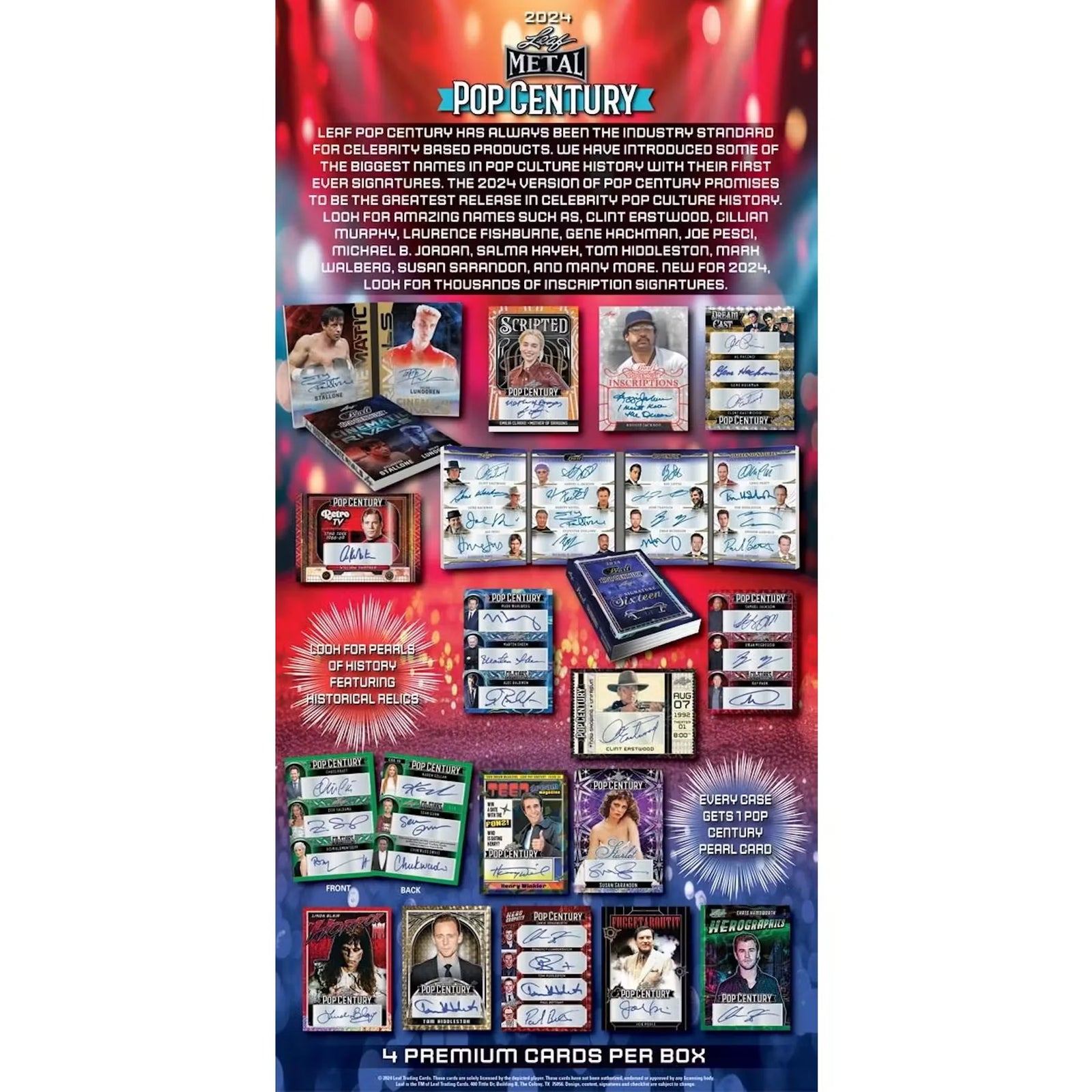 2024 Leaf Metal Pop Century Hobby Box | Celebrity Autographs (Ships Sealed Only)