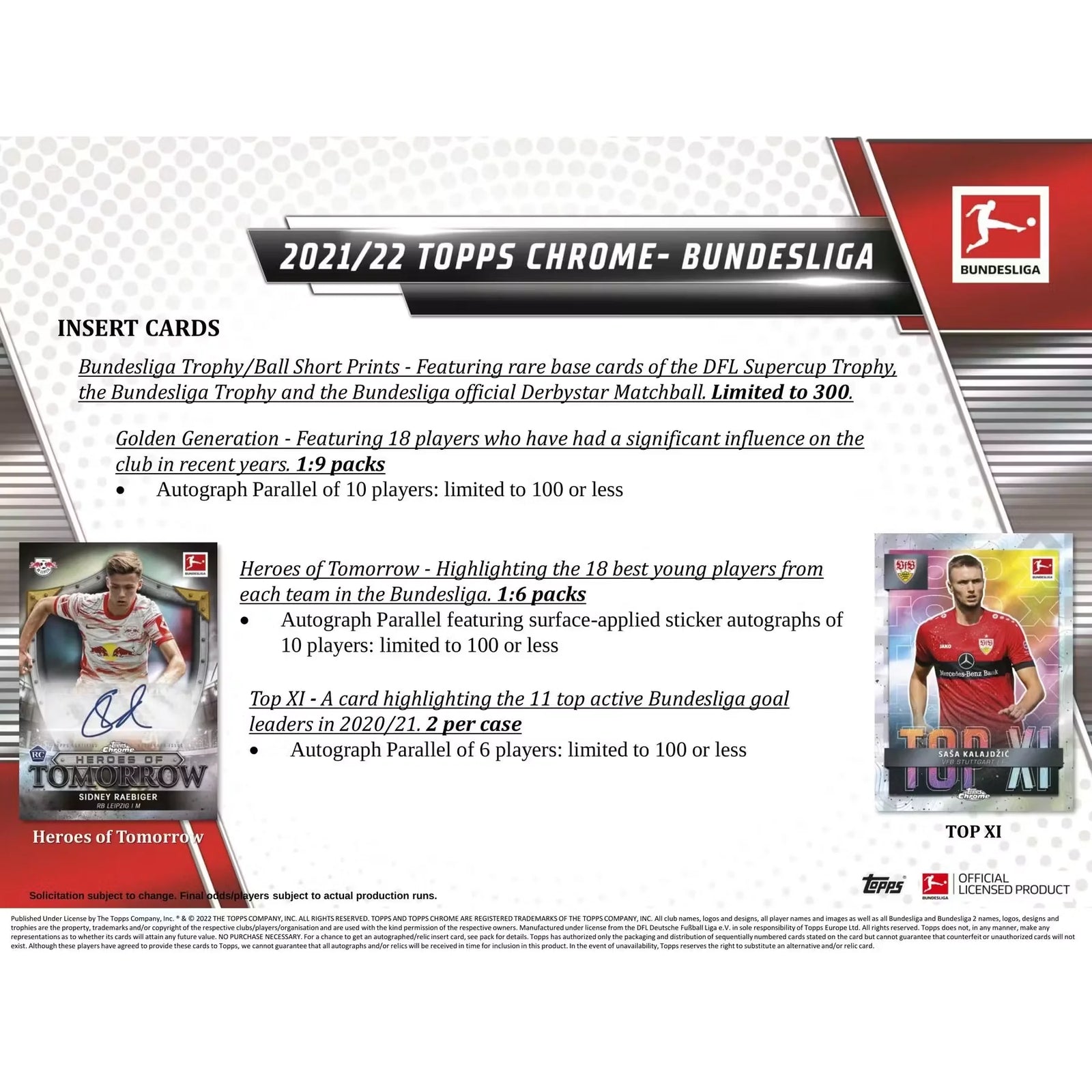 2021-22 Topps Chrome Bundesliga Soccer Hobby Box (Ships Sealed Only) - D