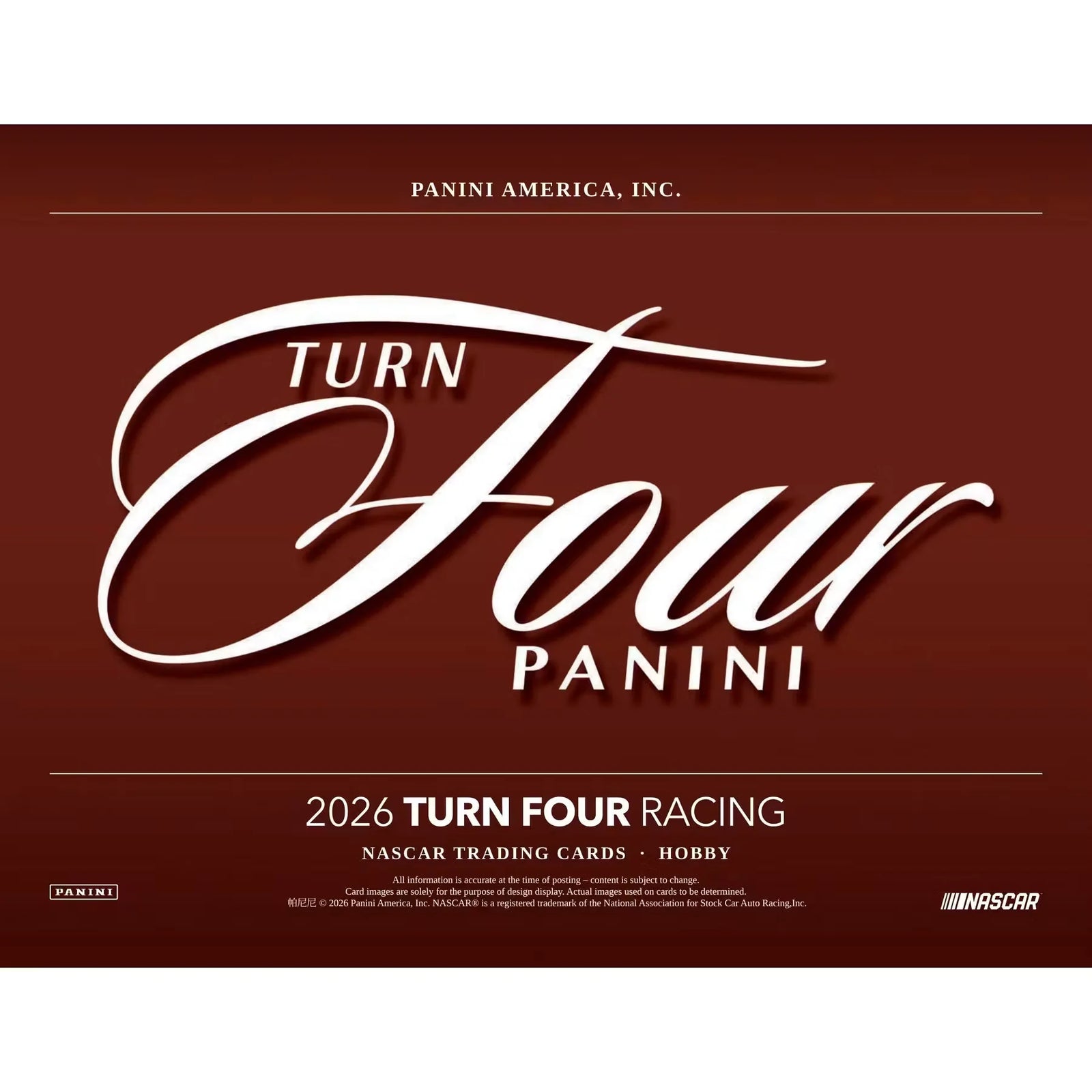 2026 Panini Turn Four Racing Hobby 10-Box Case (Ships Sealed Only) - D