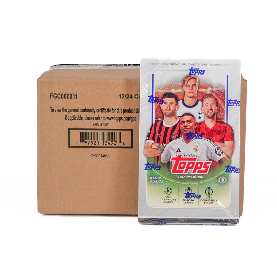 2024-25 Topps UEFA Club Competitions Soccer Hobby 12-Box Case (Ships Sealed Only)