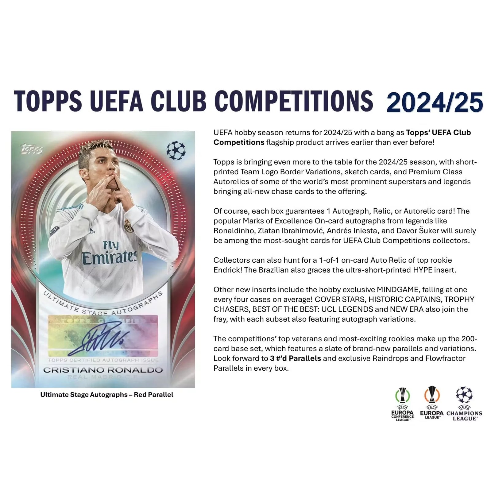 2024-25 Topps UEFA Club Competitions Soccer Hobby 12-Box Case (Ships Sealed Only)