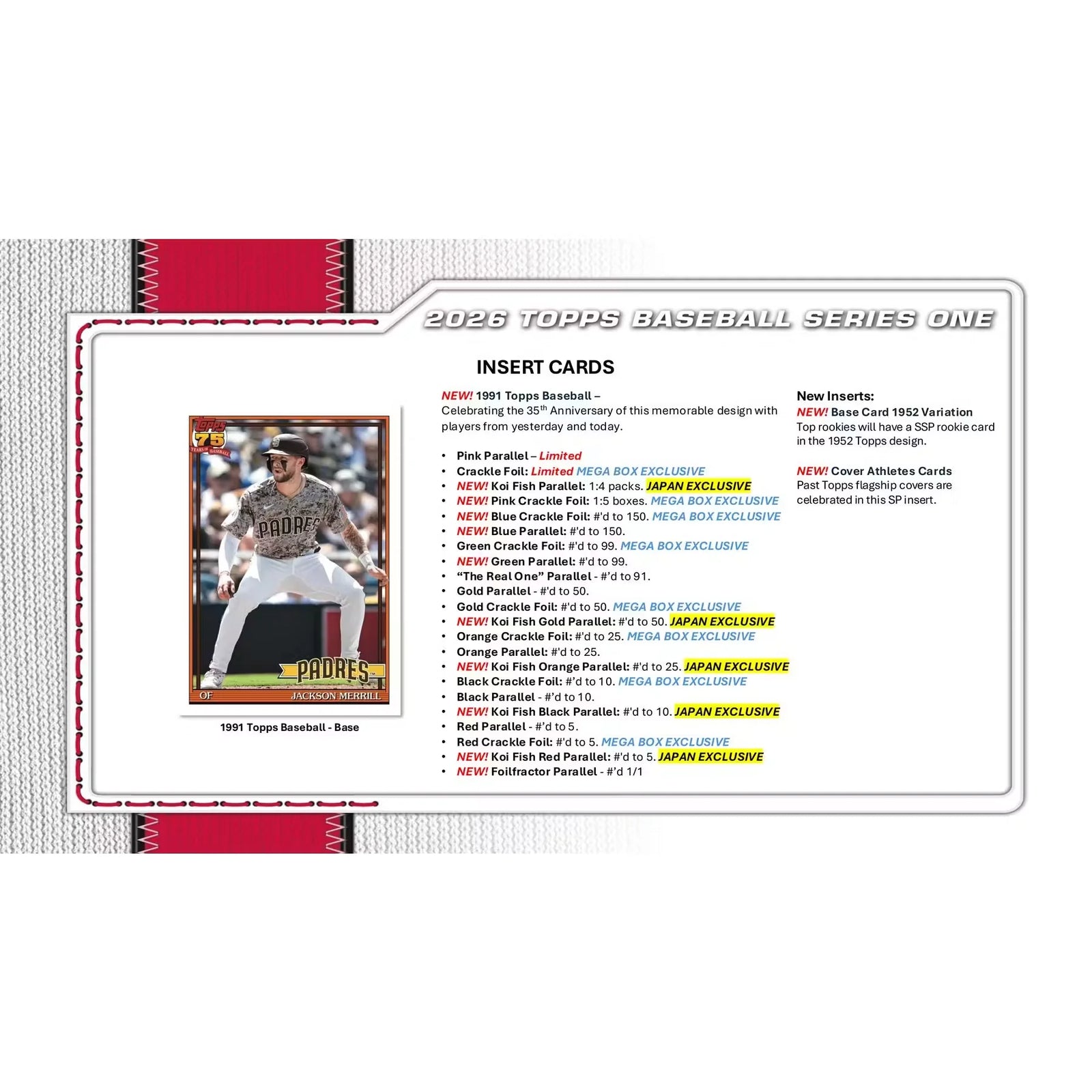 2026 Topps Series 1 Baseball Hanger 64-Box Case (Ships Sealed Only)