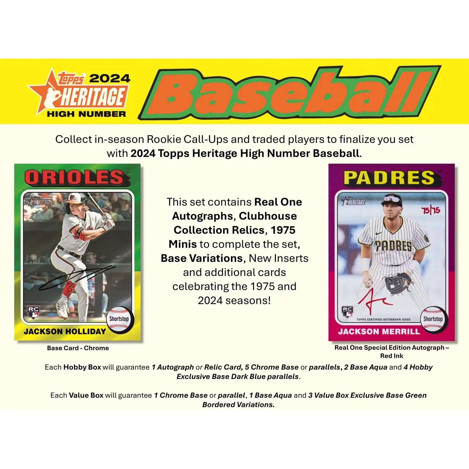 2024 Topps Heritage High Number Baseball Blaster Box (Ships Sealed Only)