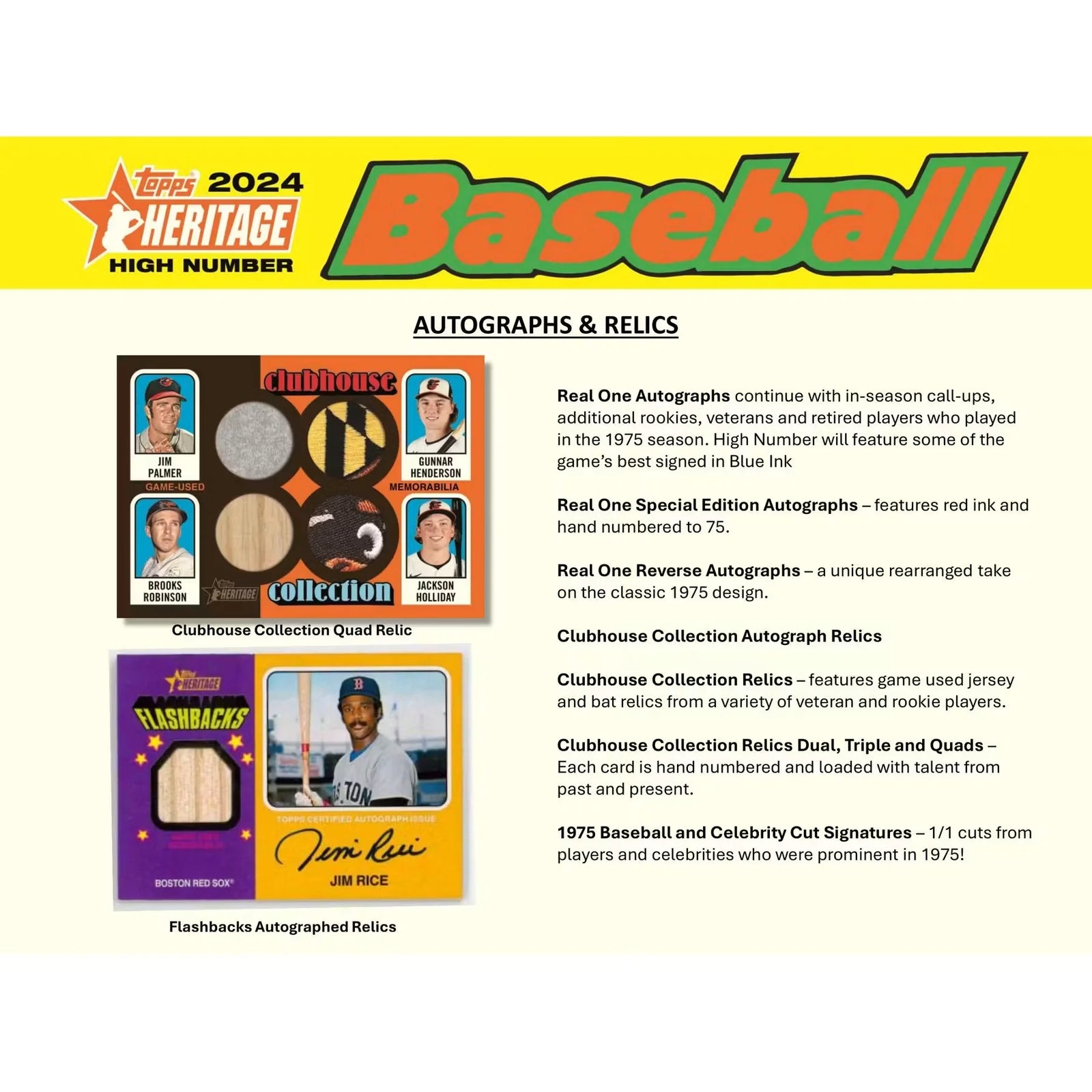 2024 Topps Heritage High Number Baseball Blaster Box (Ships Sealed Only)