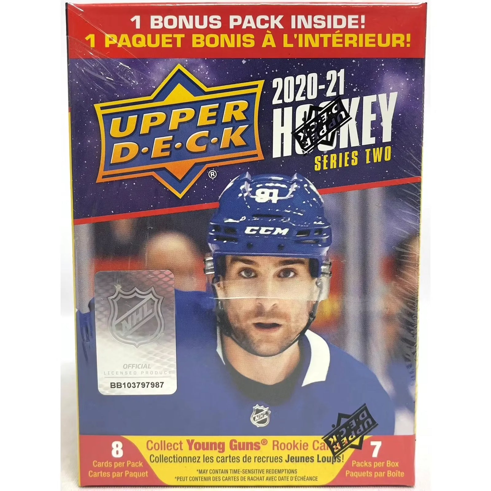 2020-21 Upper Deck Series 2 Hockey 7-Pack Blaster Box (Ships Sealed Only)