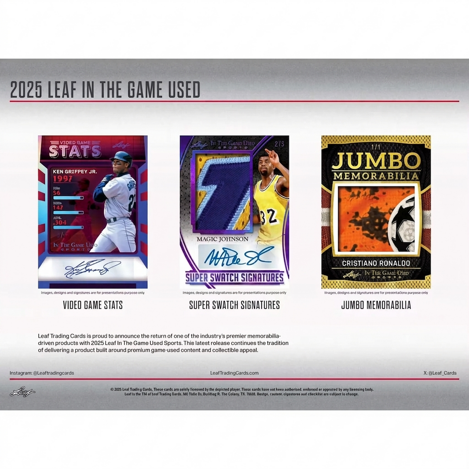 2025 Leaf In The Game Used Hobby 10-Box Case | Multi-Signed Memorabilia (Ships Sealed Only)