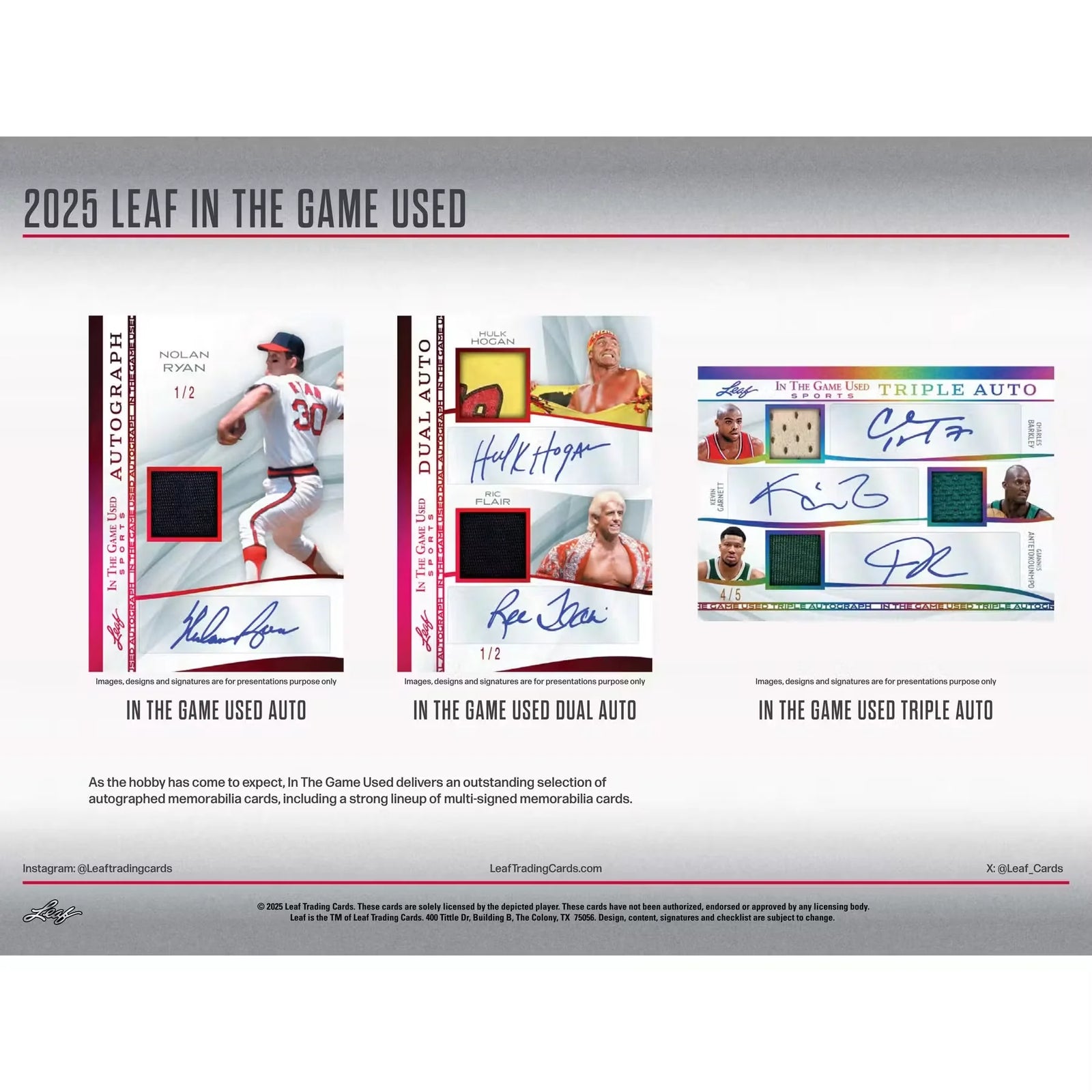 2025 Leaf In The Game Used Hobby 10-Box Case | Multi-Signed Memorabilia (Ships Sealed Only)