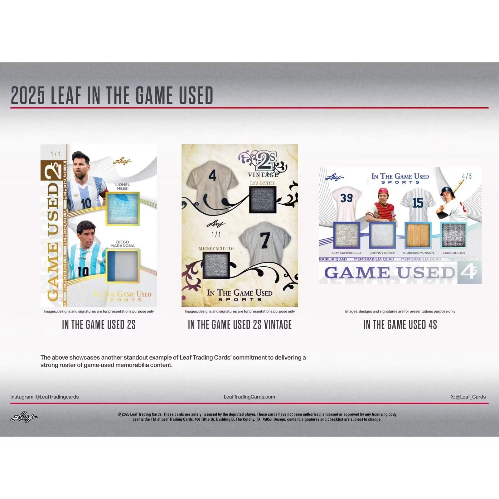 2025 Leaf In The Game Used Hobby 10-Box Case | Multi-Signed Memorabilia (Ships Sealed Only)