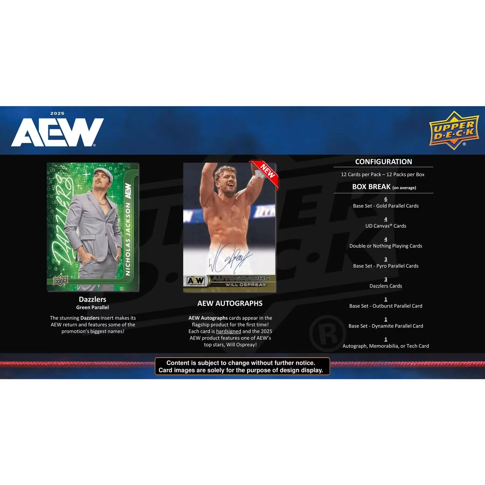2025 Upper Deck AEW All Elite Wrestling Hobby 12-Box Case (Ships Sealed Only)