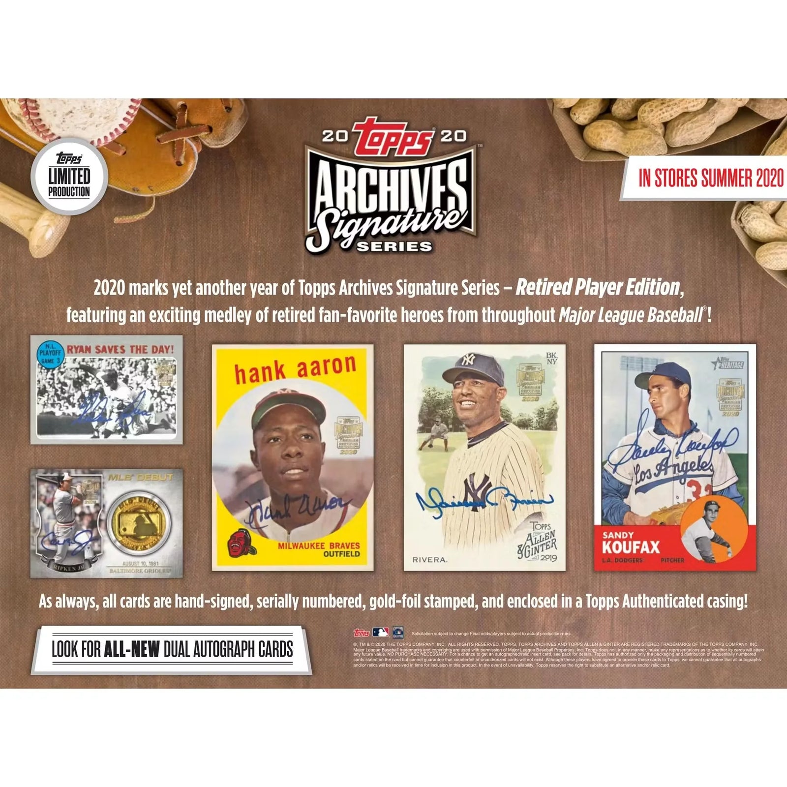 2020 Topps Archives Signature Series Retired Player Edition Baseball Hobby Box (Ships Sealed Only)