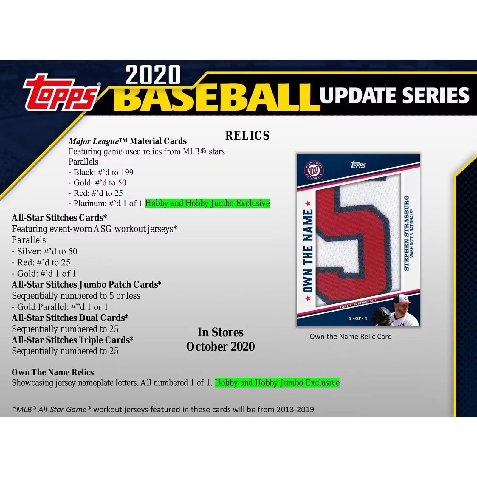 2020 Topps Update Series Baseball Hobby Box (Ships Sealed Only) - D2