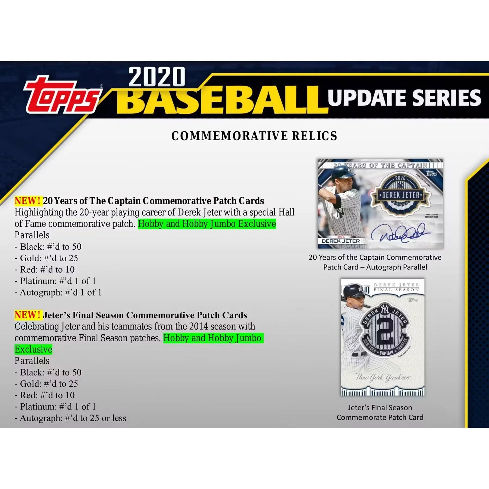 2020 Topps Update Series Baseball Hobby Box (Ships Sealed Only) - D2