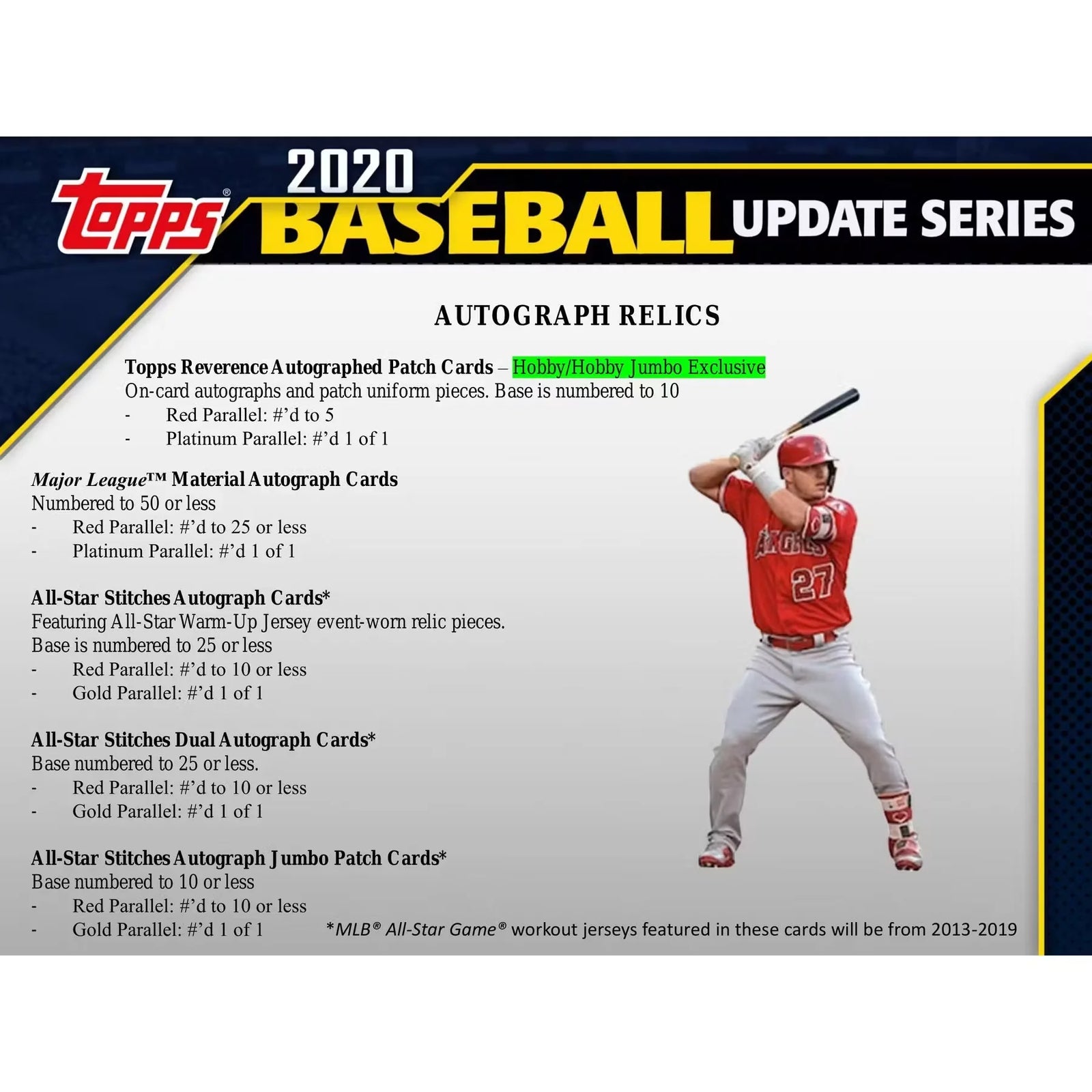 2020 Topps Update Series Baseball Hobby Box (Ships Sealed Only) - D2