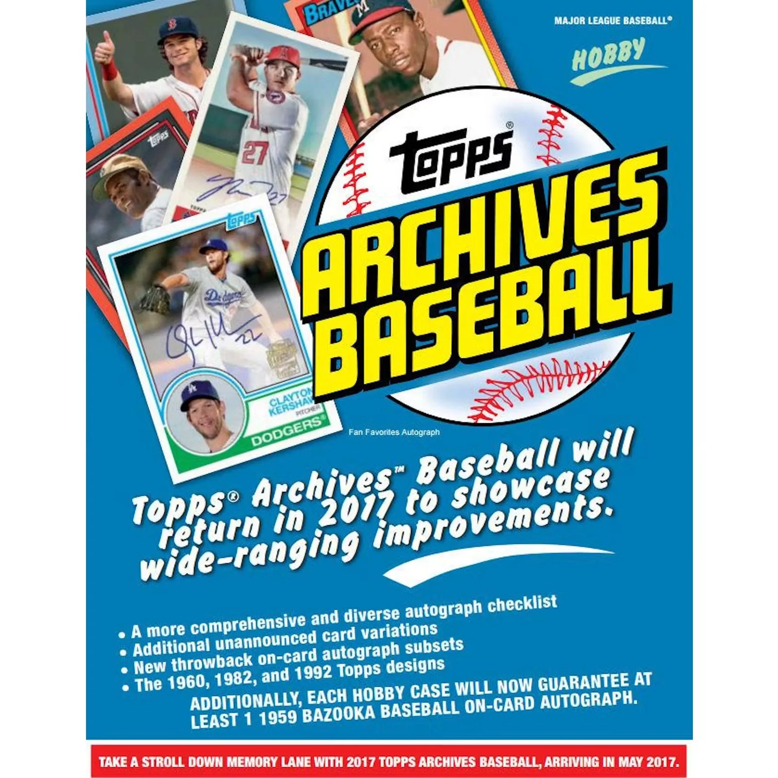 2017 Topps Archives Baseball Hobby Box | Two Autographs (Ships Sealed Only)
