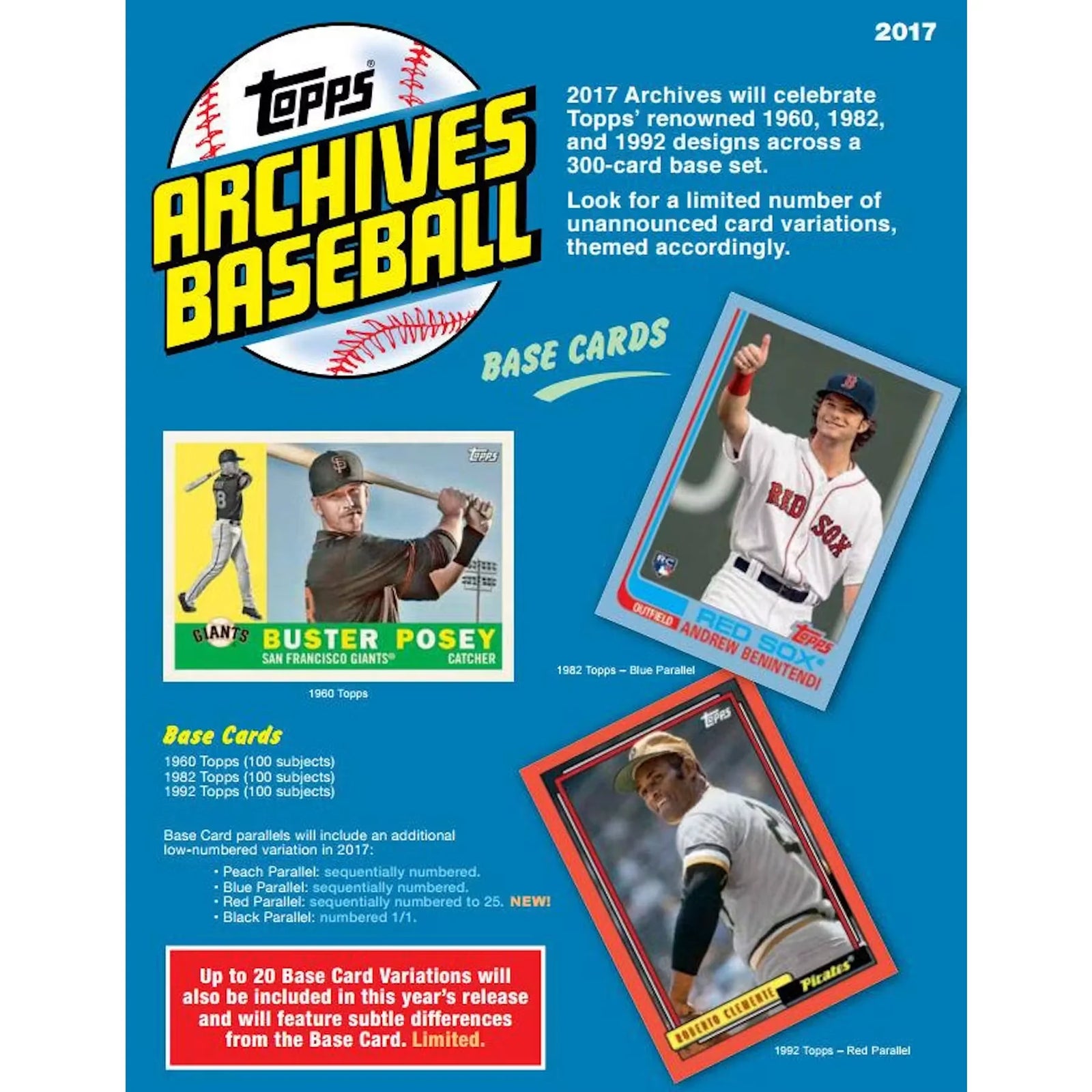 2017 Topps Archives Baseball Hobby Box | Two Autographs (Ships Sealed Only)