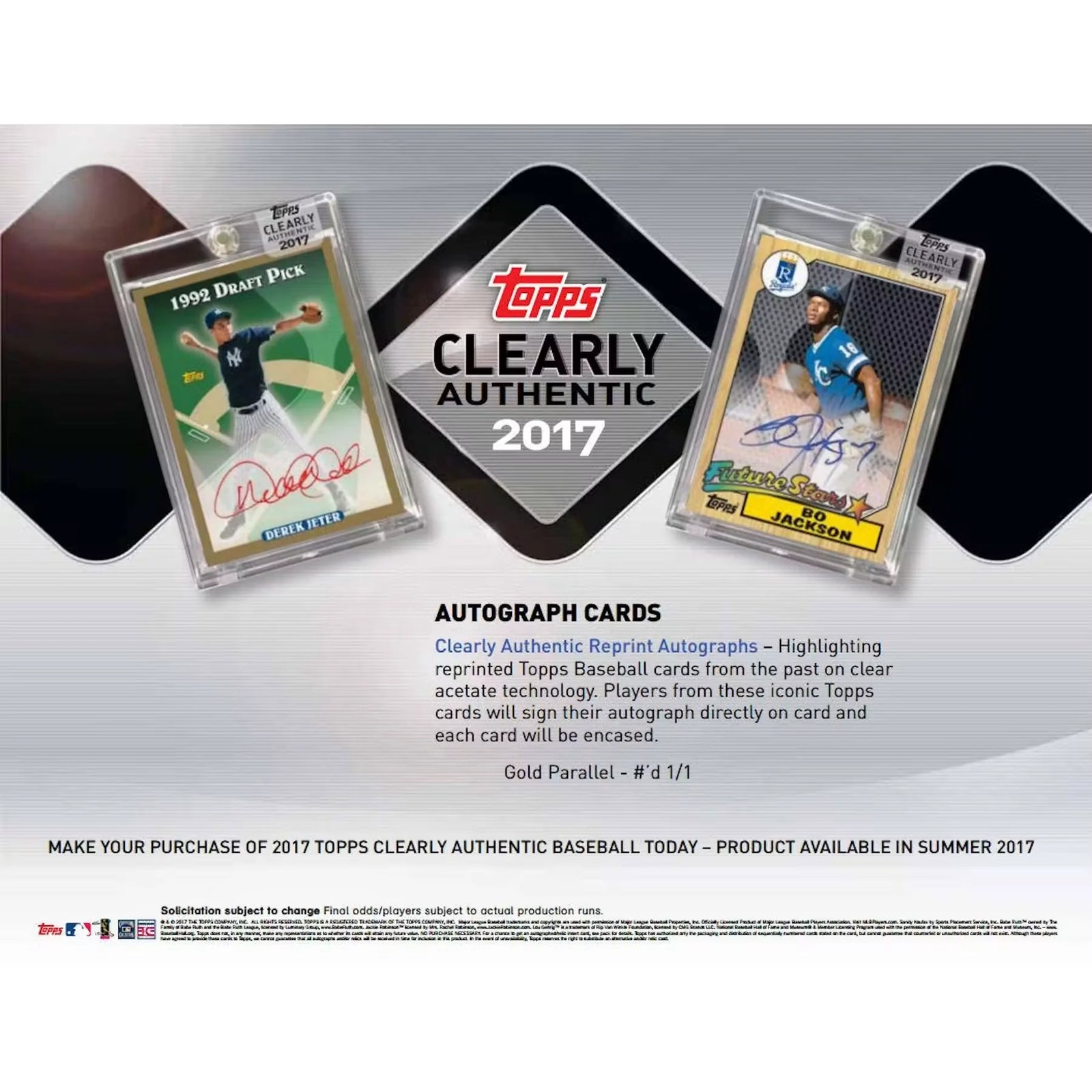 2017 Topps Clearly Authentic Baseball Hobby Box (Ships Sealed Only)