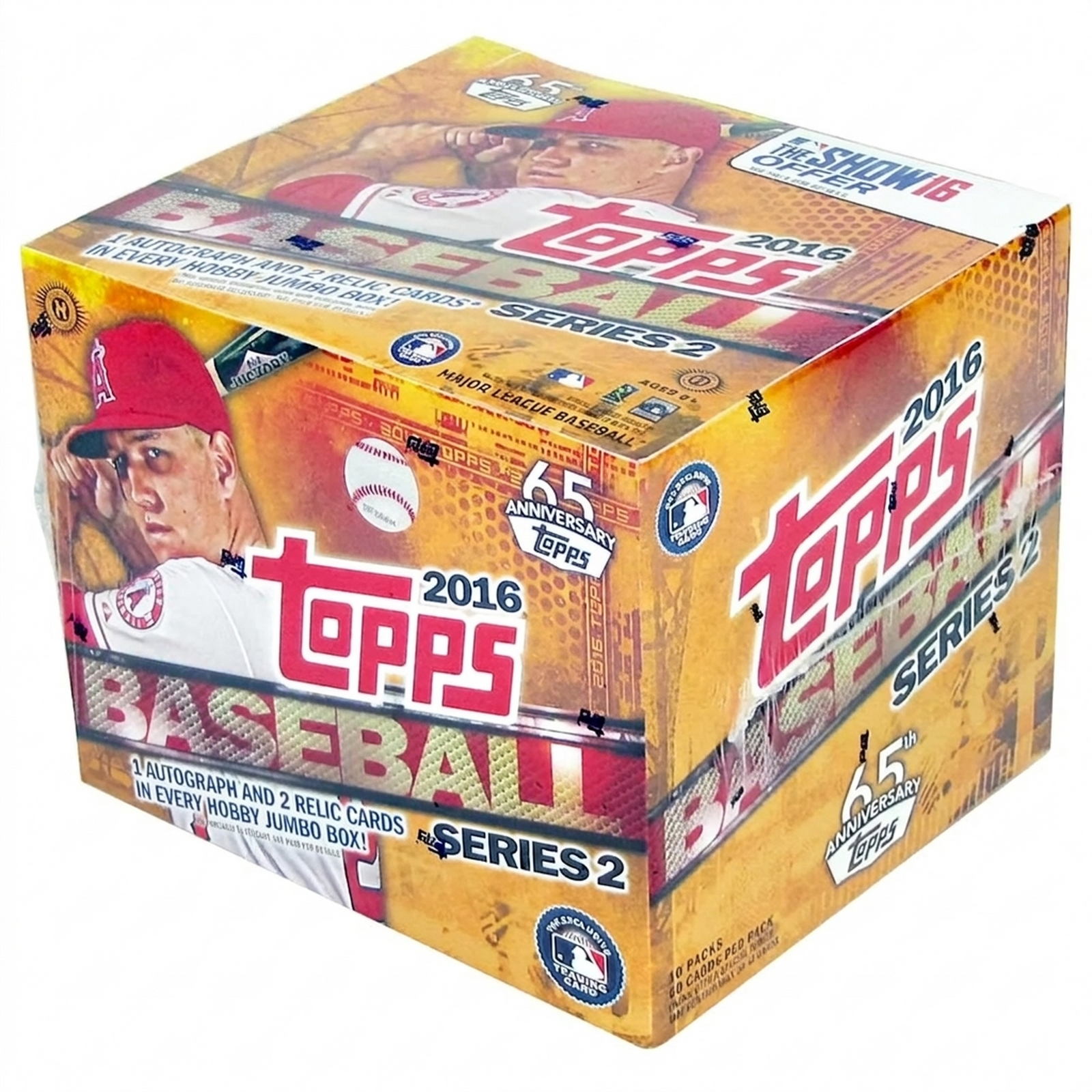 2016 Topps Series 2 Baseball Hobby Jumbo Box | 10 Packs, Autograph & Relics (Ships Sealed Only)