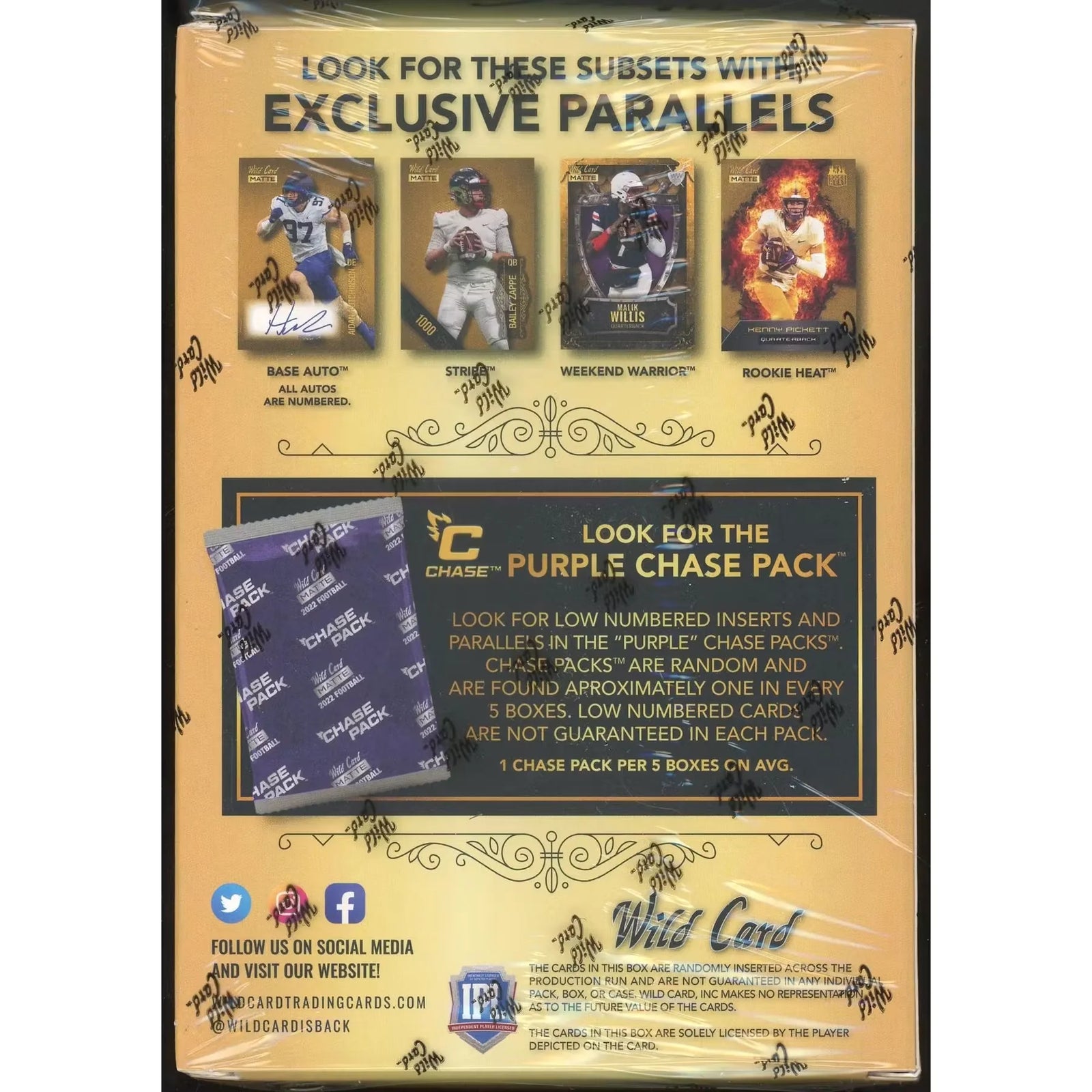 2022 Wild Card Matte Draft Picks Football Mega Box | Gold Box (Ships Sealed Only)