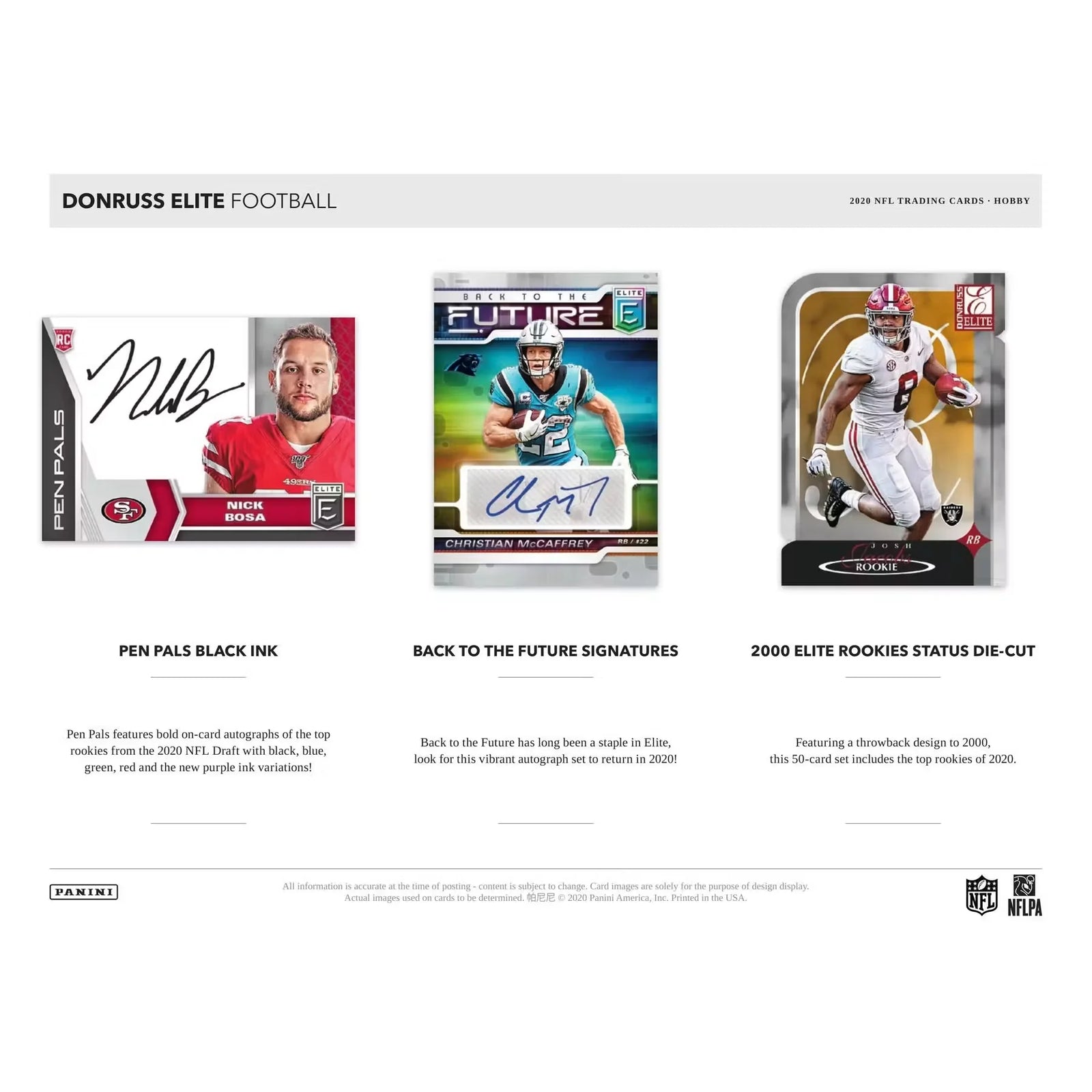 2020 Panini Donruss Elite Football Hobby Box (Ships Sealed Only) - D