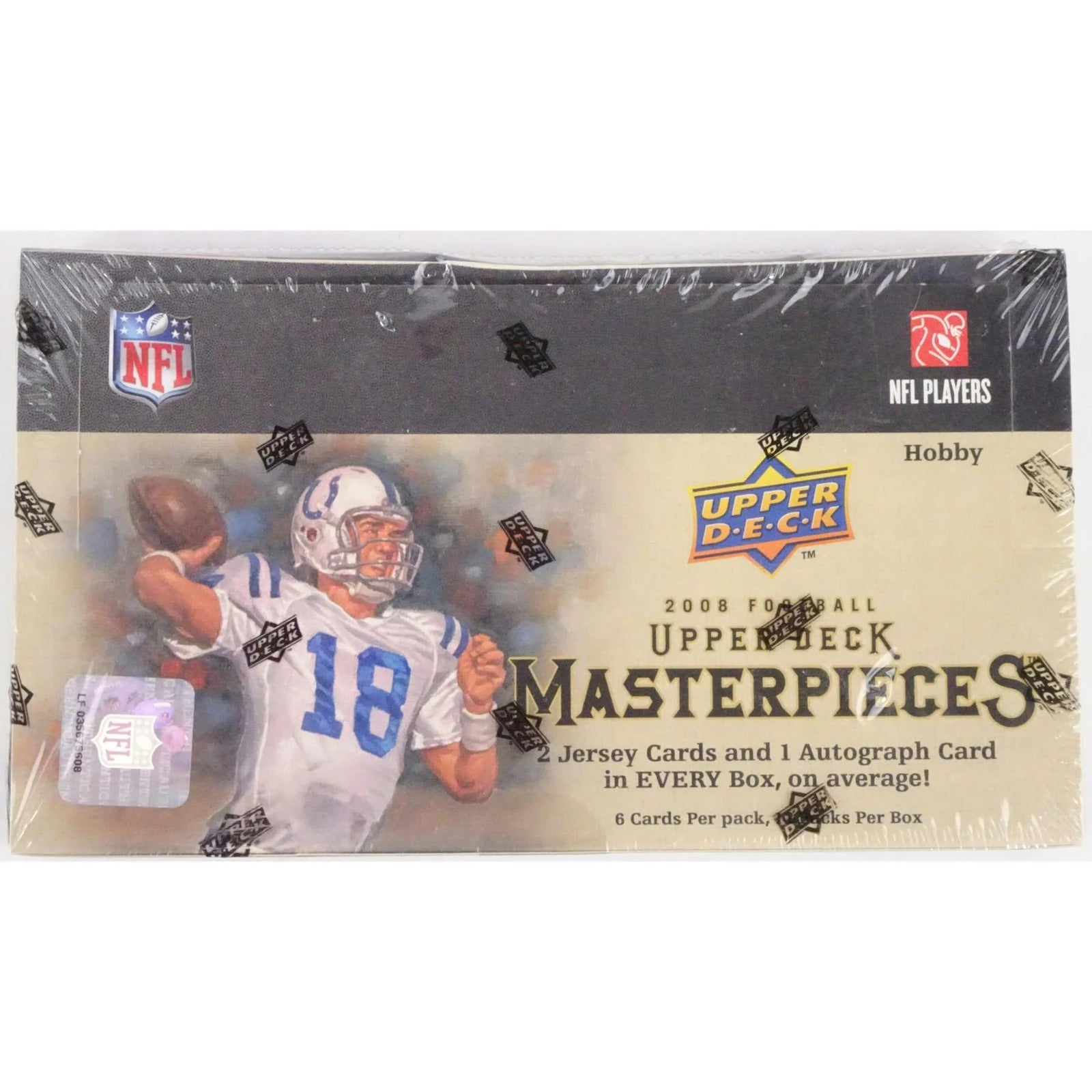 2008 Upper Deck Masterpieces Football Hobby Box (Ships Sealed Only)