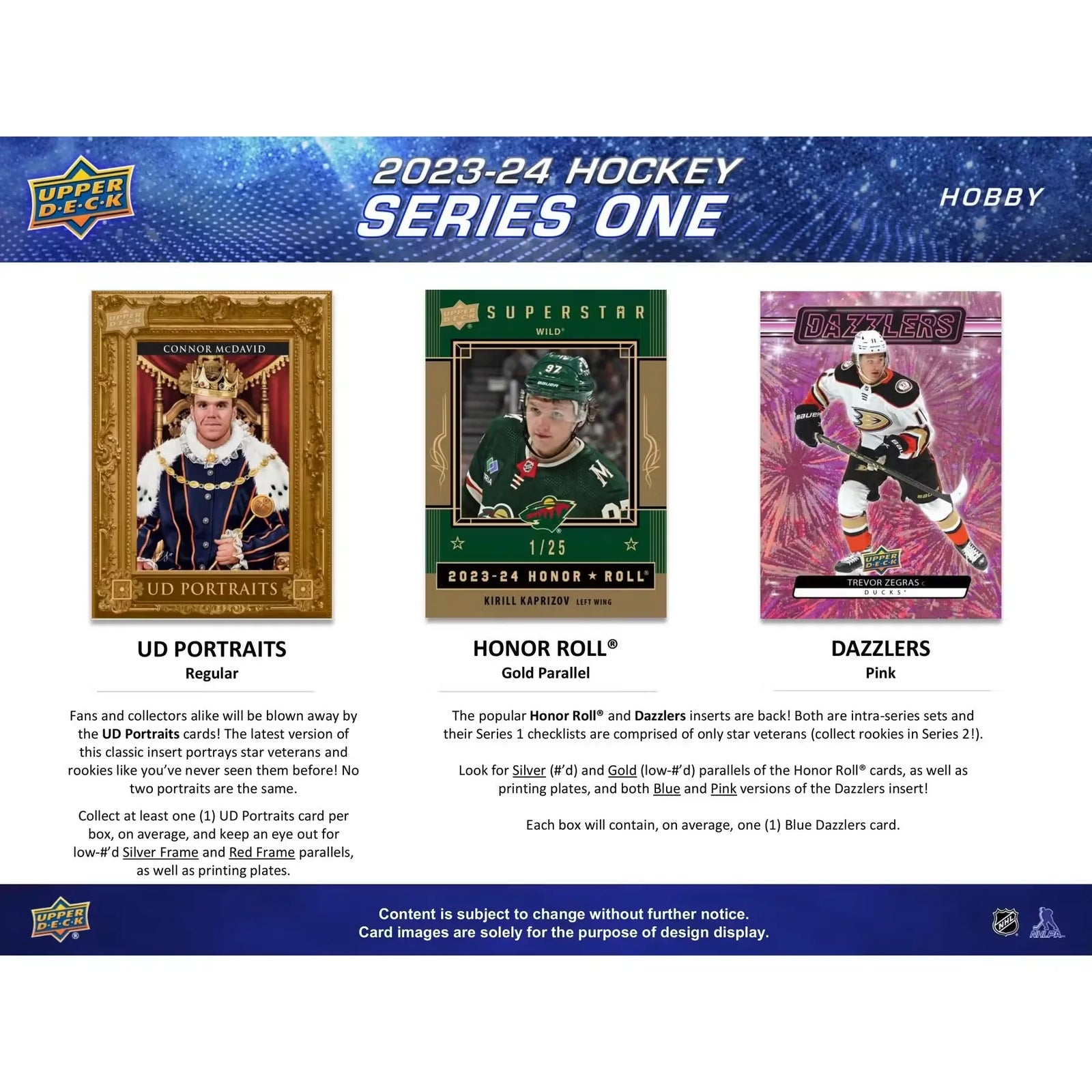 2023-24 Upper Deck Series 1 Hockey Hobby 12-Box Case (Ships Sealed Only) - D2