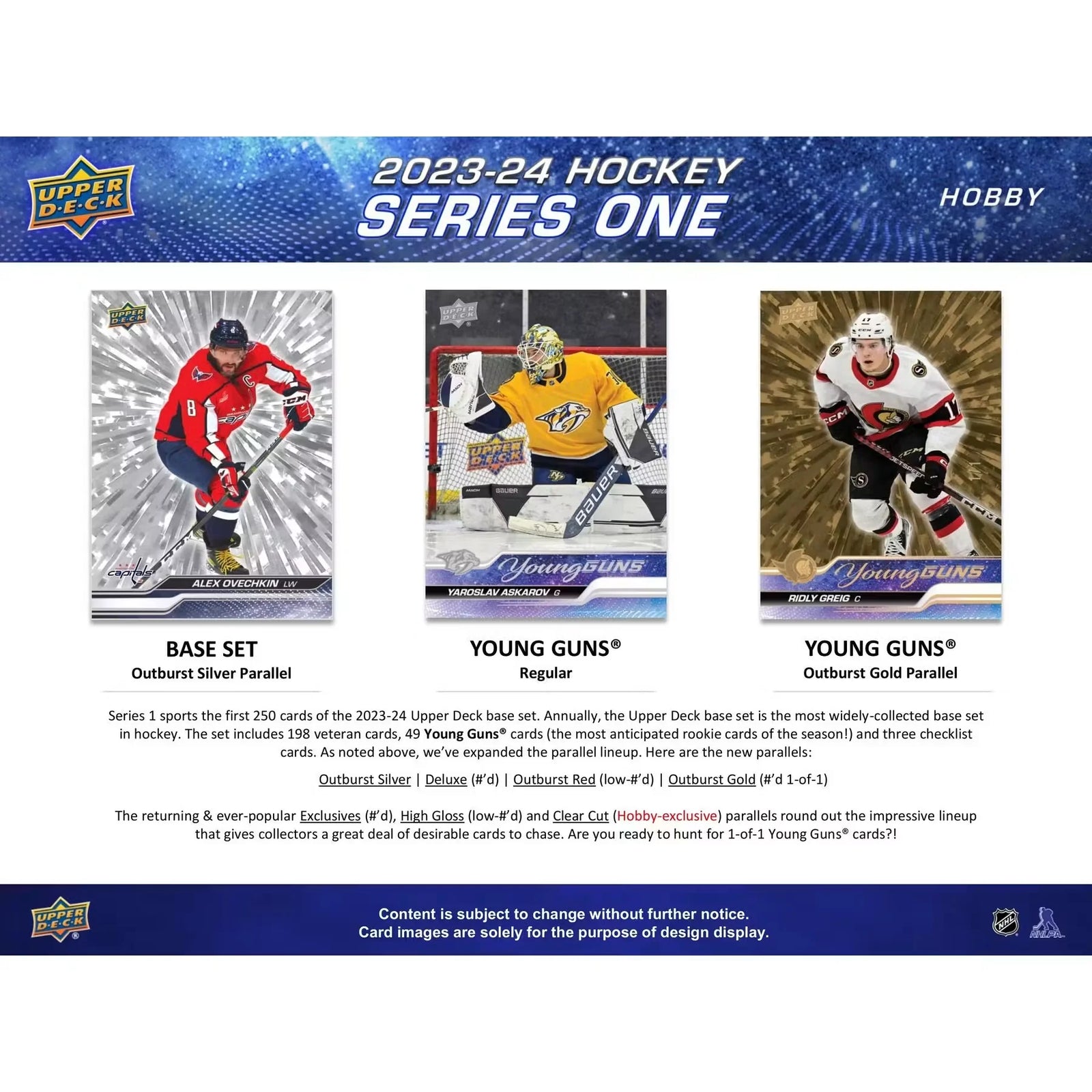 2023-24 Upper Deck Series 1 Hockey Hobby 12-Box Case (Ships Sealed Only) - D2