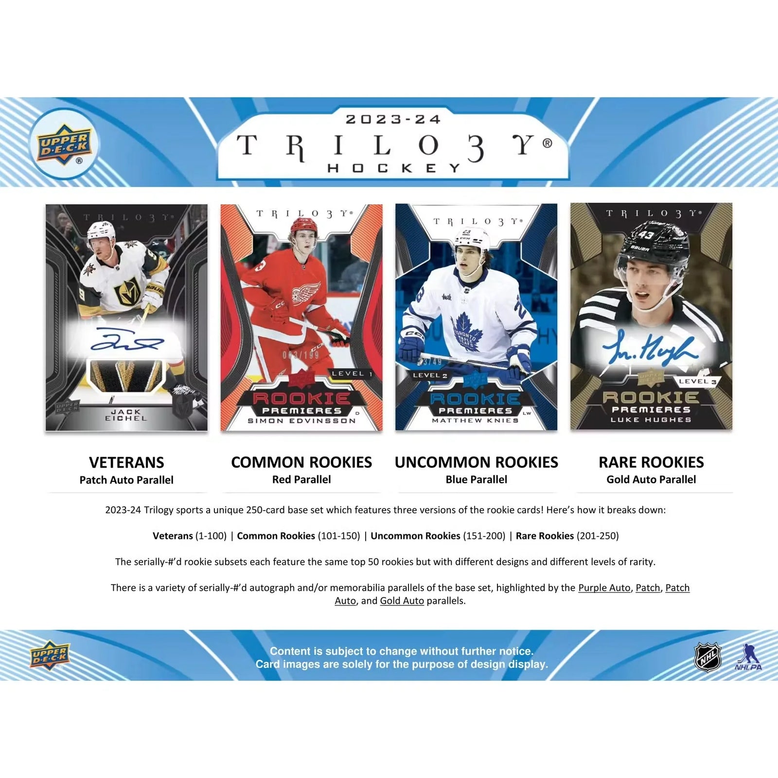 2023-24 Upper Deck Trilogy Hockey Hobby Box (Ships Sealed Only) - D